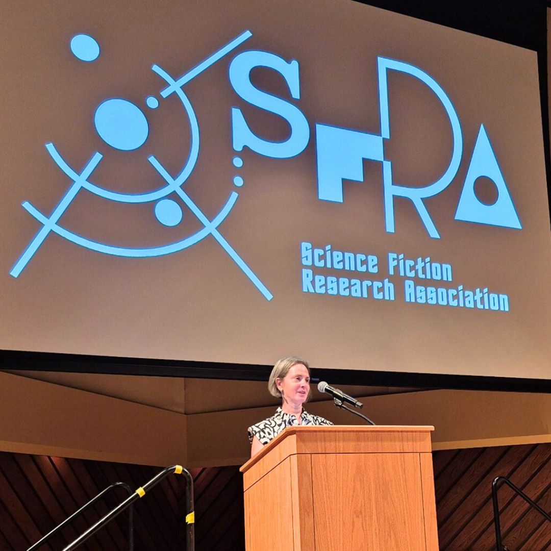 Congrats to Dr. Kimberly Cleveland for winning the Science Fiction Research Association's (SFRA) 2024 Book Award for her publication “Africanfuturism: African Imaginings of Other Times, Spaces, and Worlds” (Ohio University Press, 2024). 

#TheStateWay