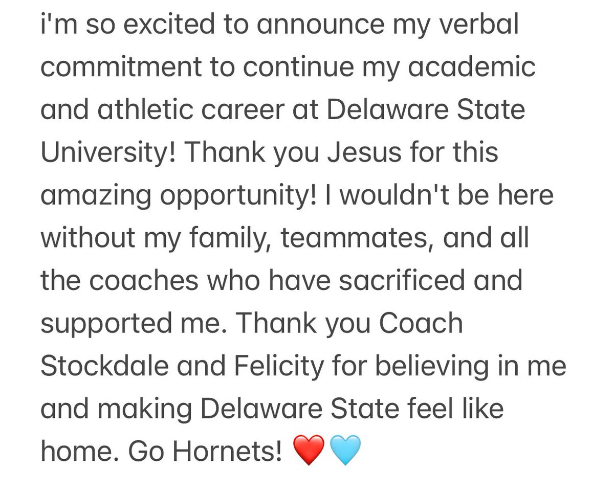 100% committed! Go Hornets ❤️🩵 #committed <a href="/FinesseNowlin08/">Finesse 16u National Nowlin</a> <a href="/KingsSoftball/">KingsLadyKnights Sofball</a> <a href="/kingsathletics/">Kings Athletic Department</a> <a href="/TShepDaddy/">Tim Shepherd</a> <a href="/DelStSB/">Delaware State SB</a>