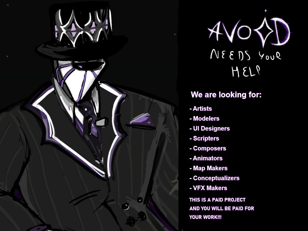 AvoidRoblox's tweet image. AVOID NEEDS YOUR HELP!!
We are looking for more developers to join our team and help this game to see a light, so if you are interested in a game inspired in Pillar Chase 2, Forsaken, and other games, DM: uzikyz on discord to show your work.
#Roblox #RobloxDevs