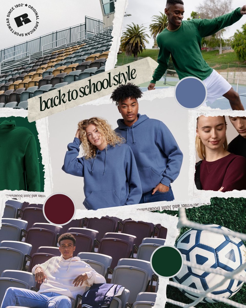 The campus look? Covered.
Bold colors, classic fits, and varsity vibes — only from Russell Athletic.
