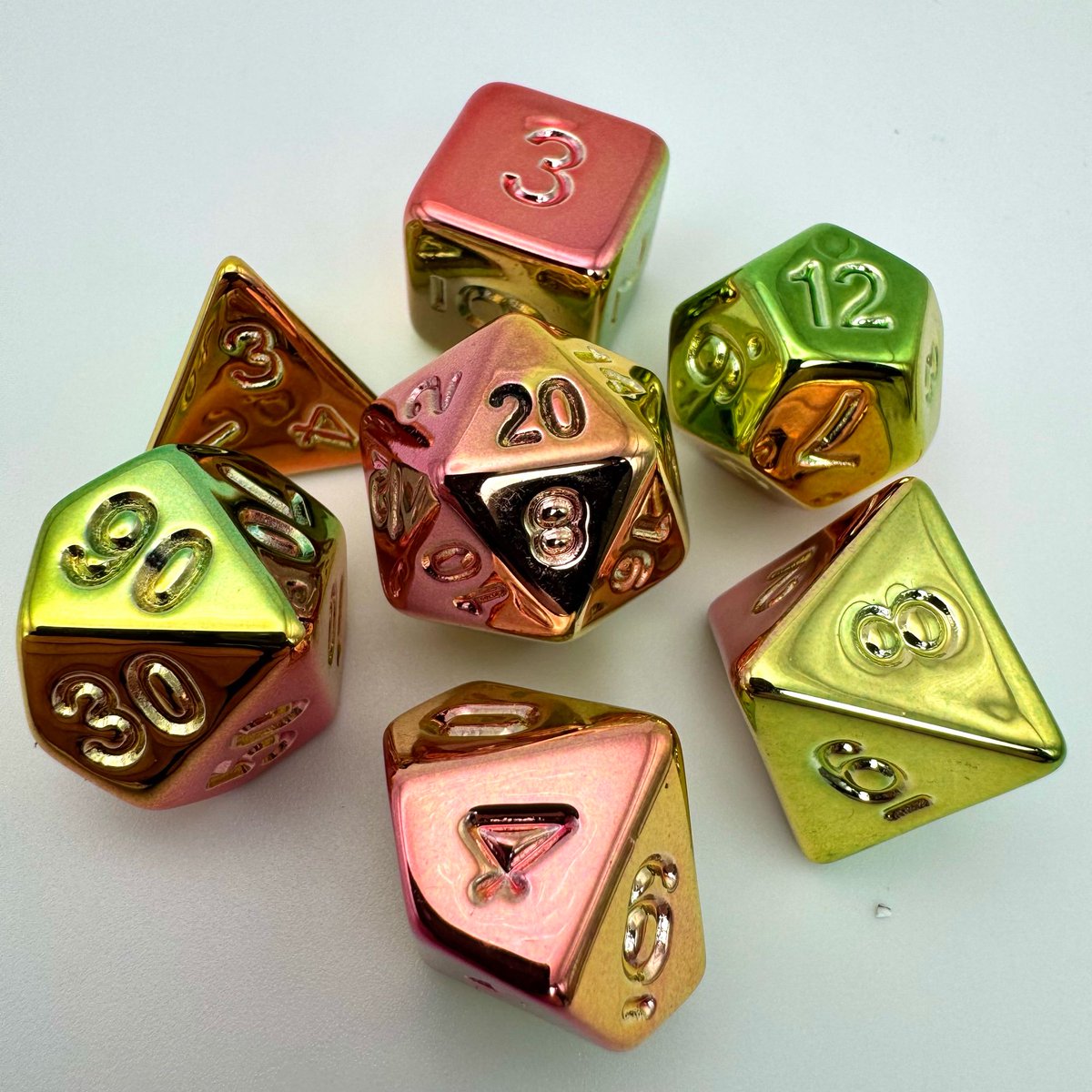 MORE color variations available now in the gorgeous Electroplated Acrylic Dice! Get these and SO many more newly added acrylic sets now!