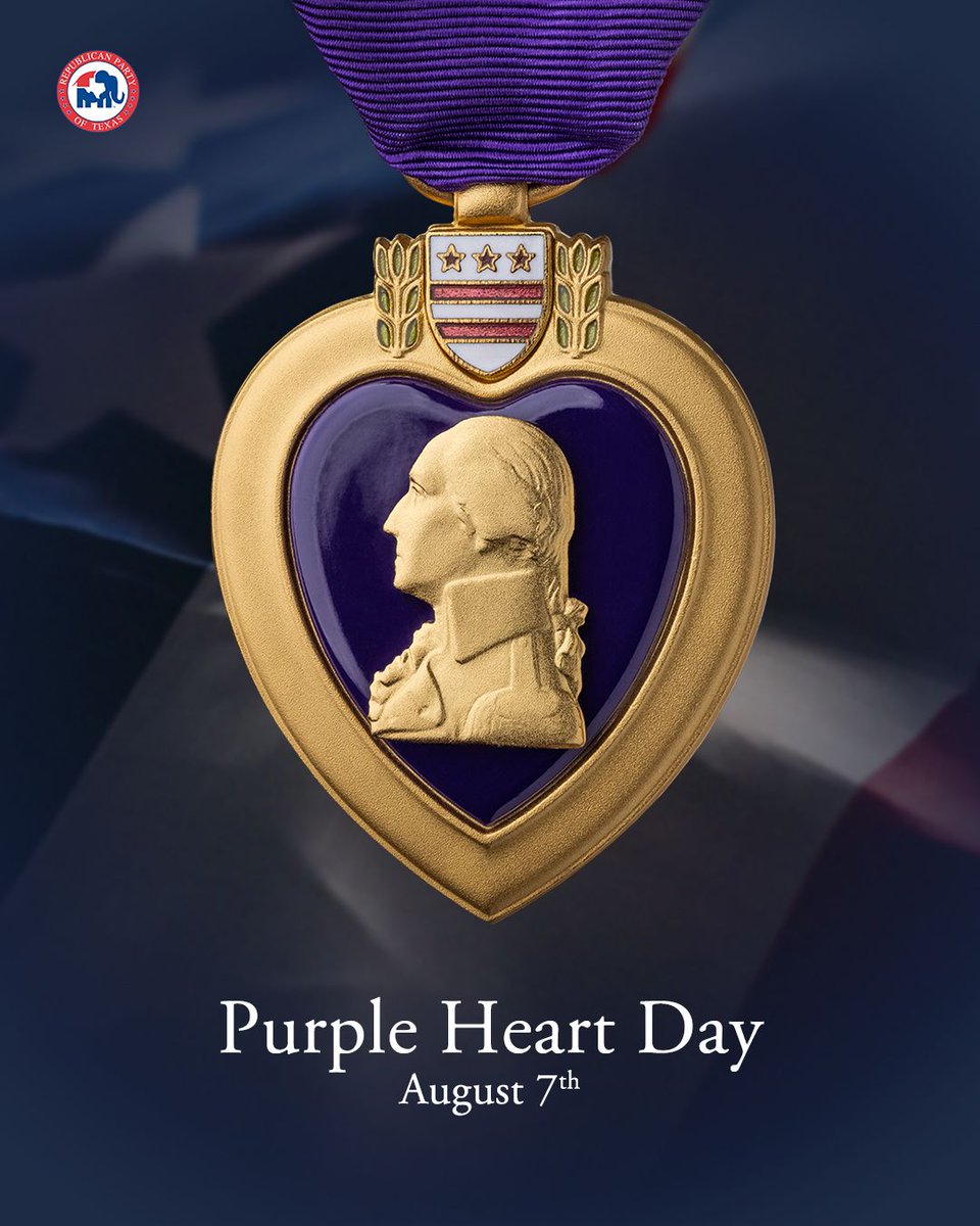 Today, on Purple Heart Day, we honor the brave men and women who were wounded or gave their lives in service to our nation.

Their sacrifice is a reminder that freedom isn't free, and courage often comes with a cost.

May we never forget their service.