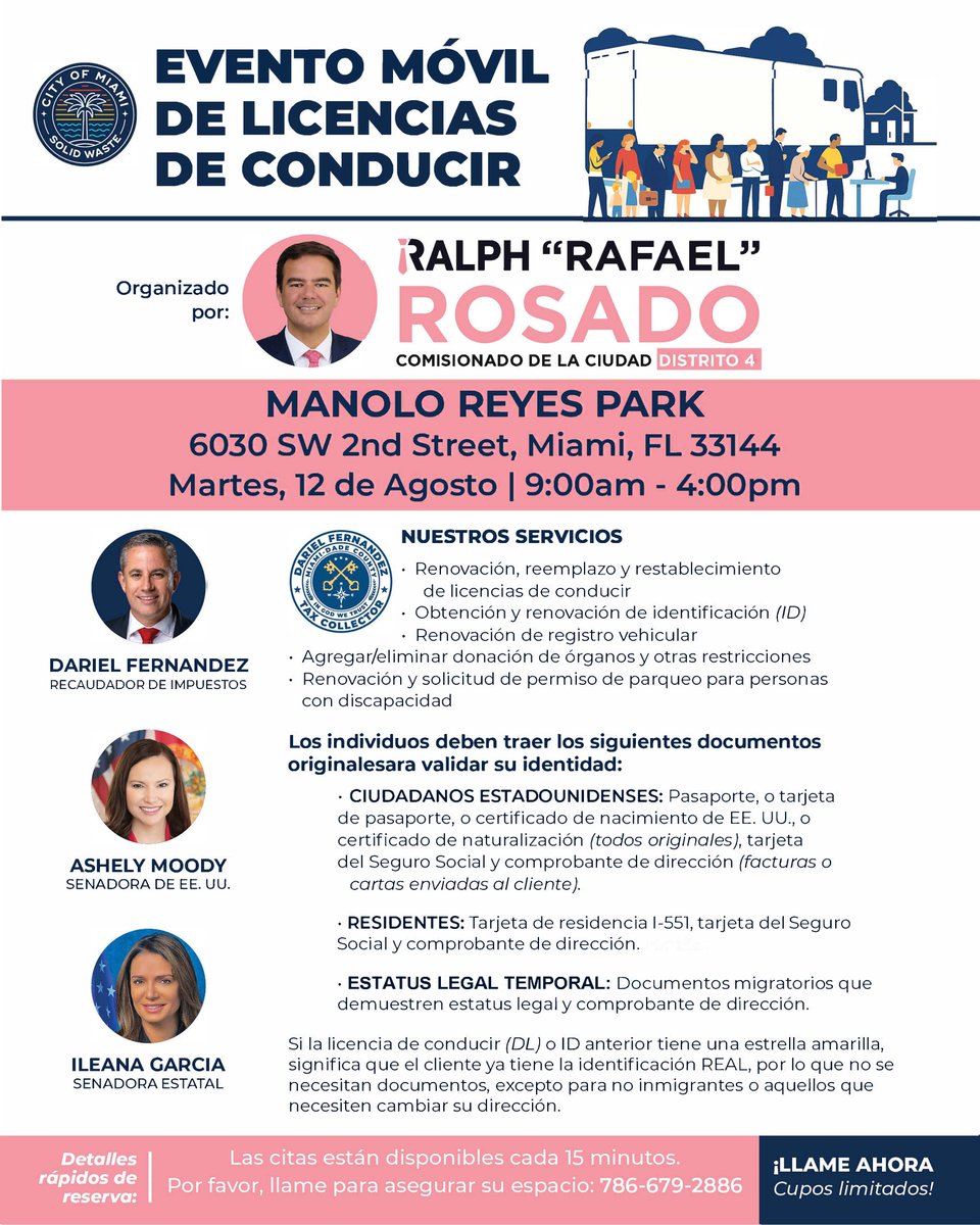 📋Friendly reminder: DMV appointments are full, but you can still stop by for Senator Moody &amp; Senator Garcia’s office hours.

See you next Tuesday! 👋

📋Recordatorio: las citas del DMV están llenas, pero aún puede venir a las horas de oficina de la Senadora Moody y la Senadora