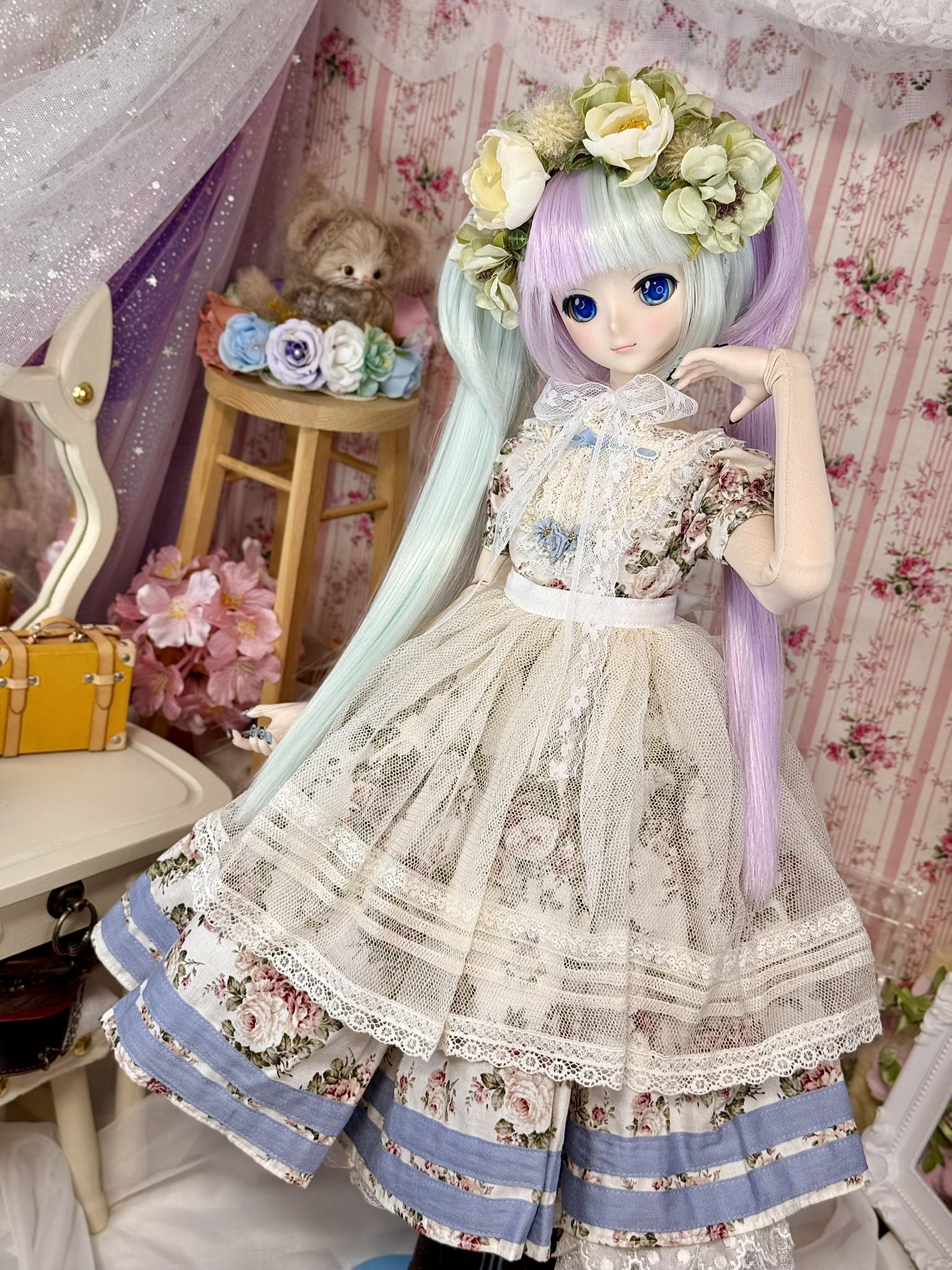 カスタムウィッグ BJDドール用ウィッグ wig ☆クラゲカット スーパーロング 長髪