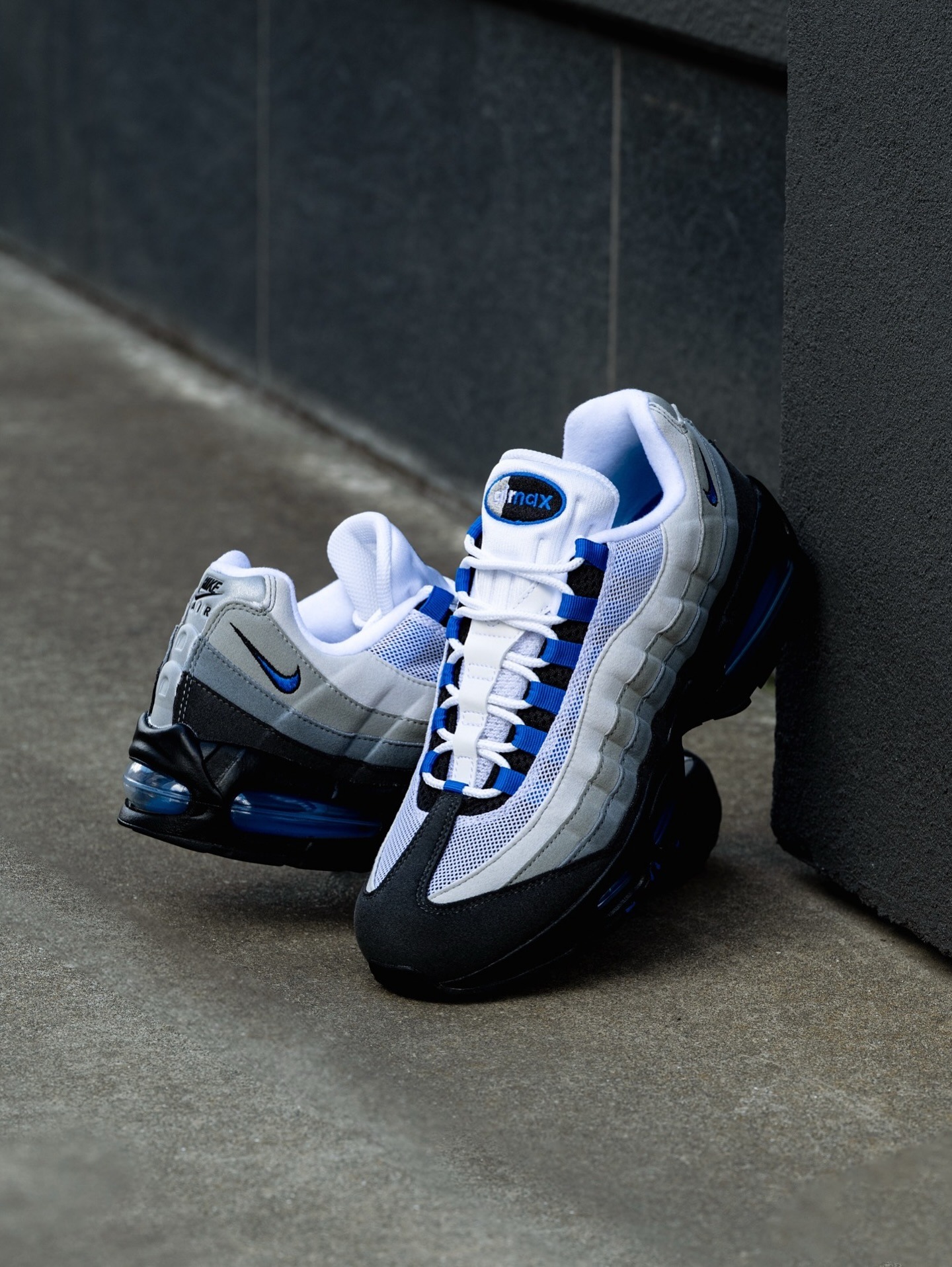 靴 Nike Air Max 95 OG White/Blue Spark Sneaker Politics