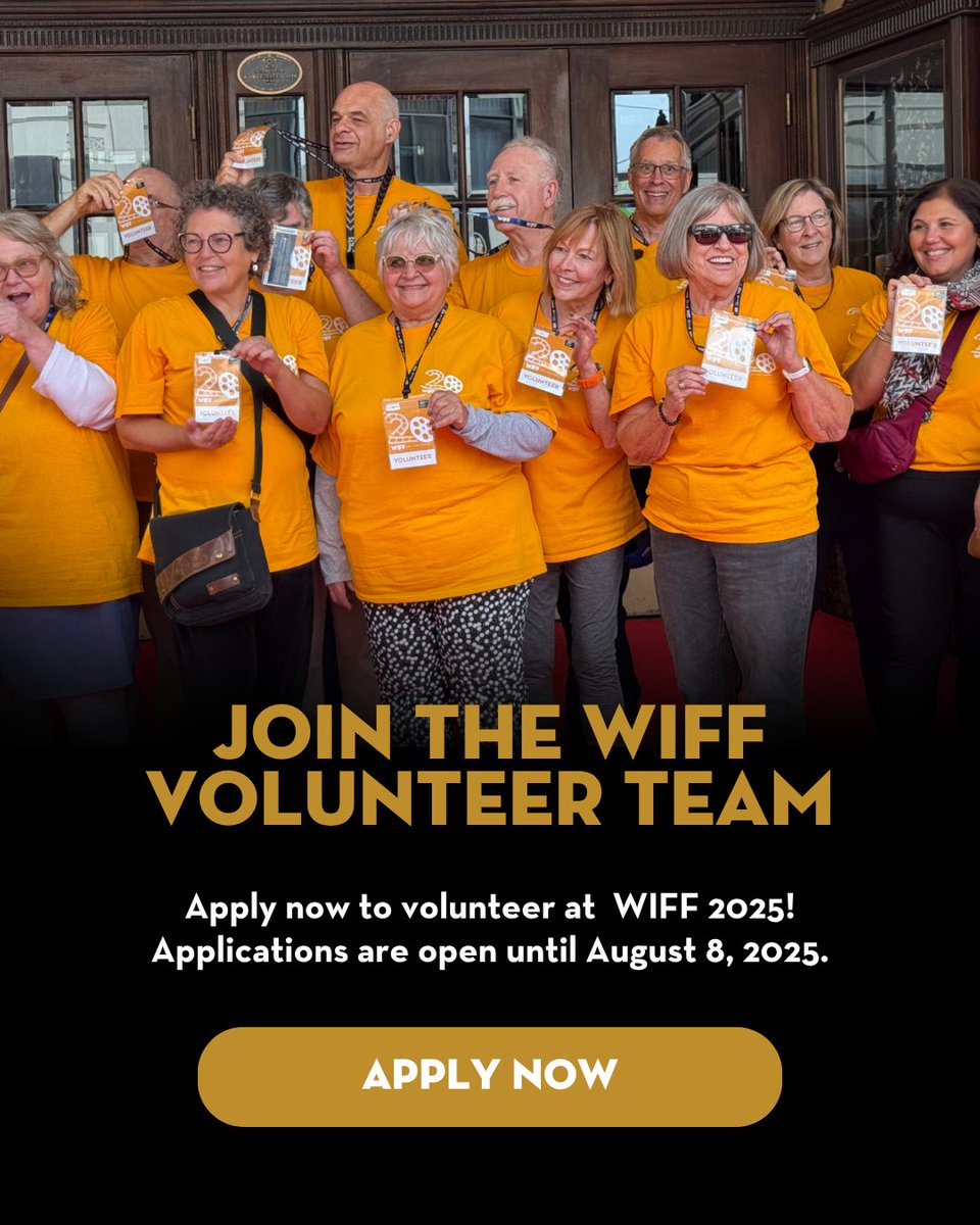 WIFF wouldn't be the festival that it is without our dedicated and hardworking volunteers! Apply to join the team for the 2025 festival. Applications close tomorrow (August 8)!

Learn more and apply: volunteer.bloomerang.co/JE/7d6d5toawq6…