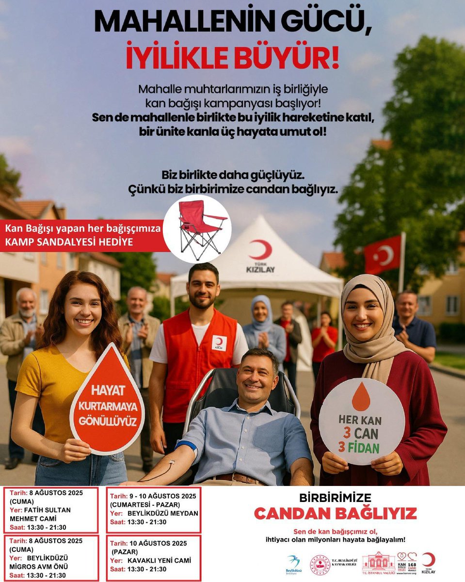 Kıymetli Kadın Kızılay gönüllülerimiz, yarın kan bağış kampanyamıza kadınlarımızla beraber katılım sağlayarak çalışmalarımıza destek olmak adına Fatih Sultan Mehmet Camisinde saat 13:00’te bulunacağız. 
Tüm gönüllüleri  kırmızı yeleklerle konuma bekliyoruz. 👍