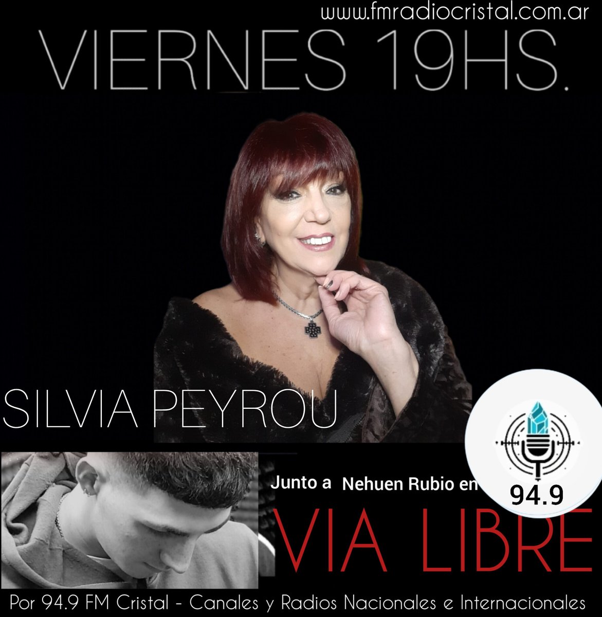 Alejandra Rubio (@alerubio_) on Twitter photo 🔴 #VIERNES 19HS SILVIA PEYROU <a href="/SilviaPeyrou/">Silvia Peyrou</a>
en #VIALIBRE junto a
<a href="/NehuenRubio2/">Nehuen Rubio🎧</a> por
<a href="/fm_radiocristal/">Radio Cristal</a>
fmradiocristal.com.ar
Canales y Radios Nacionales e Internacionales
+ <a href="/contenidostvra/">Contenidostv</a> y #RSLInternacional 🌎
🇦🇷🇨🇱🇺🇾🇵🇾: 7 PM
🇻🇪🇧🇴🇩🇴🇵🇷: 6 PM
🇨🇴🇵🇪🇪🇨🇵🇦: 5 PM
🇲🇽🇬🇹🇭🇳🇸🇻🇳🇮: 4 PM 🔴 #VIERNES 19HS SILVIA PEYROU <a href="/SilviaPeyrou/">Silvia Peyrou</a>
en #VIALIBRE junto a
<a href="/NehuenRubio2/">Nehuen Rubio🎧</a> por
<a href="/fm_radiocristal/">Radio Cristal</a>
fmradiocristal.com.ar
Canales y Radios Nacionales e Internacionales
+ <a href="/contenidostvra/">Contenidostv</a> y #RSLInternacional 🌎
🇦🇷🇨🇱🇺🇾🇵🇾: 7 PM
🇻🇪🇧🇴🇩🇴🇵🇷: 6 PM
🇨🇴🇵🇪🇪🇨🇵🇦: 5 PM
🇲🇽🇬🇹🇭🇳🇸🇻🇳🇮: 4 PM