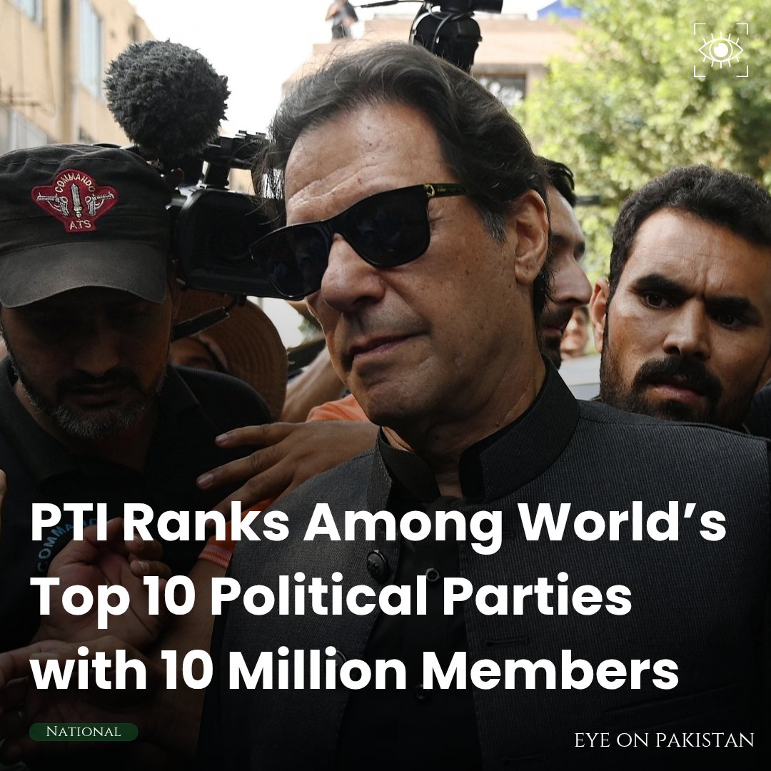 Eye on Pakistan (@eyeonpakistan_) on Twitter photo Imran Khan’s PTI makes history—ranked #10 among the world’s biggest political parties with 10 million+ members.
📈 The only Pakistani party in the global top 50.
From jail to global stats—PTI remains unstoppable.
<a href="/stats_feed/">World of Statistics</a> Imran Khan’s PTI makes history—ranked #10 among the world’s biggest political parties with 10 million+ members.
📈 The only Pakistani party in the global top 50.
From jail to global stats—PTI remains unstoppable.
<a href="/stats_feed/">World of Statistics</a>