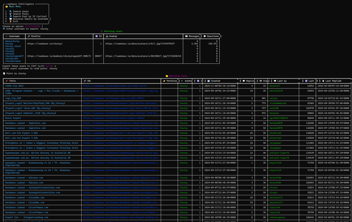 DarkWebInformer's tweet photo. LeakBaseCTI: Targeted framework for investigating OSINT-related threat actors and reconstructing LeakBase datasets.

GitHub: https://t.co/uN8m1nxoms https://t.co/FI9ytUZXUt