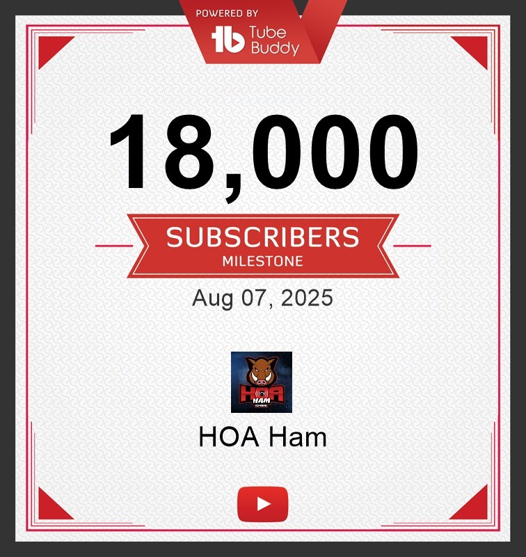 4 Years 1 Month, 250 Videos, thousands of hours of my life, $$$$$$$$$ of video and ham radio gear....  I wonder if I can get to 20K before the end of the year.