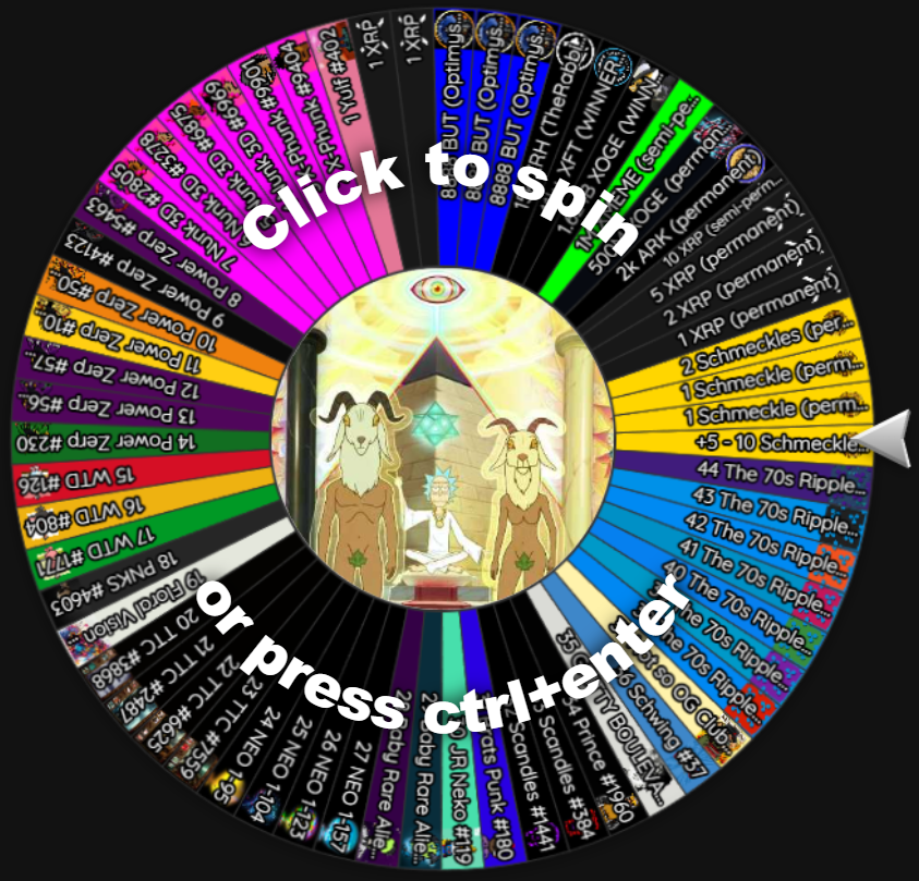 Schmeckles (@schmeckles_xrpl) on Twitter photo 🎡Whirly Dirly Prize Wheel 🎡
🔐Permanent: 1 XRP, 2 XRP, 5 XRP, 1 Schmeckle, 2 Schmeckles, '+5 - 10 Schmeckles', 2k <a href="/ARKofTheReaper/">Ark Institute</a> + 500M <a href="/ClassyXoge/">Xoge</a>
📅Weekly Reloads: 10 XRP + 15k XRH (<a href="/TheRabbitH0LZ/">TheRabbitHole</a>) + 500k CaRRots (<a href="/XrDonkey/">X-Chain Donkeys</a>)
🫡Sponsorships: TTC NFTs (<a href="/TwinTowerCity/">Twin</a>), 1M 🎡Whirly Dirly Prize Wheel 🎡
🔐Permanent: 1 XRP, 2 XRP, 5 XRP, 1 Schmeckle, 2 Schmeckles, '+5 - 10 Schmeckles', 2k <a href="/ARKofTheReaper/">Ark Institute</a> + 500M <a href="/ClassyXoge/">Xoge</a>
📅Weekly Reloads: 10 XRP + 15k XRH (<a href="/TheRabbitH0LZ/">TheRabbitHole</a>) + 500k CaRRots (<a href="/XrDonkey/">X-Chain Donkeys</a>)
🫡Sponsorships: TTC NFTs (<a href="/TwinTowerCity/">Twin</a>), 1M