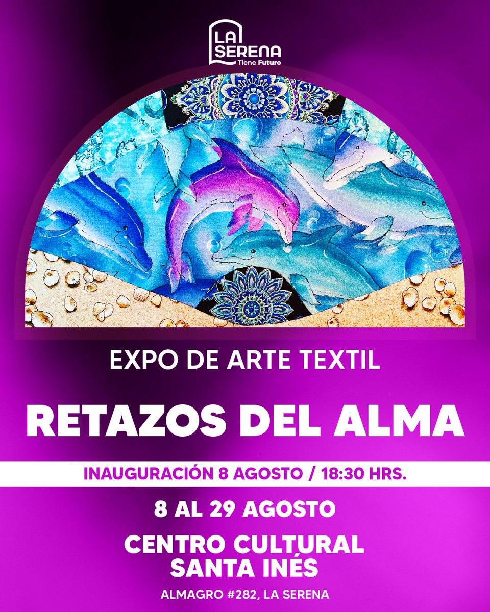 culturalaserena's tweet image. “Retazos del Alma” de la artista Mónica Gajardo González es el nombre de la próxima exposición del Centro Cultural Iglesia Santa Inés.
Les invitamos a la inauguración de esta muestra de #arte #textil que tendrá lugar el 8 de agosto, a las 18:30 horas, en Almagro 282, #LaSerena ❤️