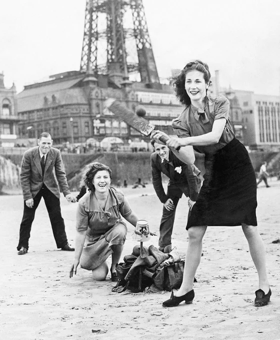 The Daily Mirror led the way in post-war photography in Fleet Street. I really like this picture of a game on the sands at Blackpool Beach in August 1946. It may be posed but it seems to capture carefree enjoyment