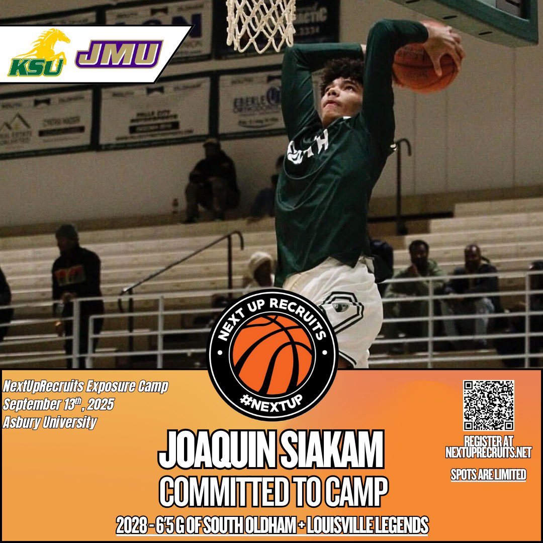 NextUpRecruits (@nextuprecruits) on Twitter photo 2028 - 6’5 G Joaquin Siakam (<a href="/JoaquinSiakam/">Joaquin Siakam</a>) of <a href="/southoldhamMBB/">South Oldham Basketball</a> / <a href="/LvilleLegends/">Louisville Legends</a> has registered for our exposure camp at Asbury U on September 13th.
High upside prospect. Recently offered by James Madison.
Register Here: nextuprecruits.sportngin.com/register/form/… 2028 - 6’5 G Joaquin Siakam (<a href="/JoaquinSiakam/">Joaquin Siakam</a>) of <a href="/southoldhamMBB/">South Oldham Basketball</a> / <a href="/LvilleLegends/">Louisville Legends</a> has registered for our exposure camp at Asbury U on September 13th.
High upside prospect. Recently offered by James Madison.
Register Here: nextuprecruits.sportngin.com/register/form/…
