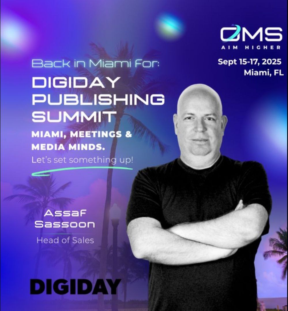 Sanjay1987919's tweet image. Brightcom Group's 100% Israeli Subsidiary OMS which contributes to 40% Sales is attending the Digiday Publishing Summit in Miami between September 15-17.

#brightcomgroup #brightcom #BCG #Digiday #Programmatic #Adtech #OMS
