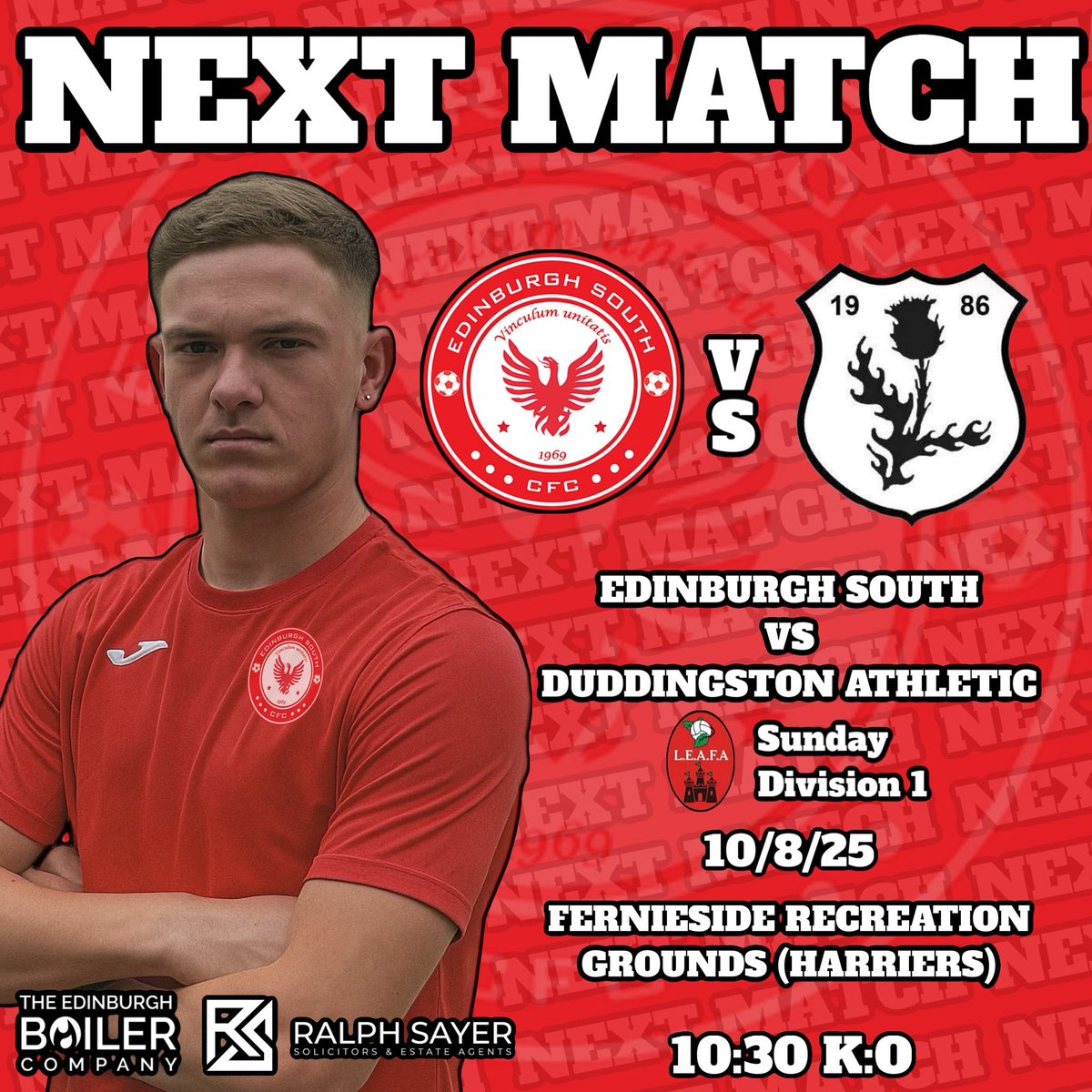 LEAGUE CAMPAIGN KICKS OFF THIS SUNDAY

we welcome Duddingston down to the Harriers for the first game of the season!

Come along if you find yourself with a free Sunday!

<a href="/L1veAtTheAmmys/">Live At The Ammys</a> <a href="/LeafaOfficial/">Official_LEAFA</a>