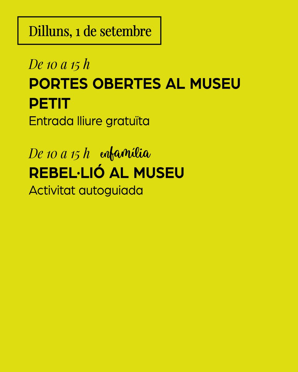 💛 Llisqueu per descobrir les activitats del mes d'agost! Portes obertes, propostes familiars, visites guiades, i ben aviat, la Festa Major!   

😉Us mantindrem informades  
 #agenda #museudelbarroc #agost #agostalmuseu