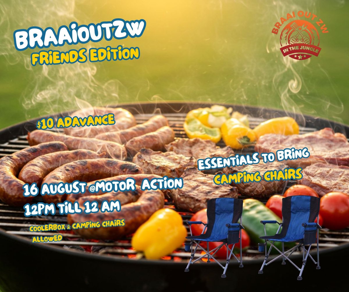 Essentials to bring 

4.camping Chairs 

Bring those comfortable sitting chairs it's free or rent a plastic chair from us $1 

#braaioutfriendsedition