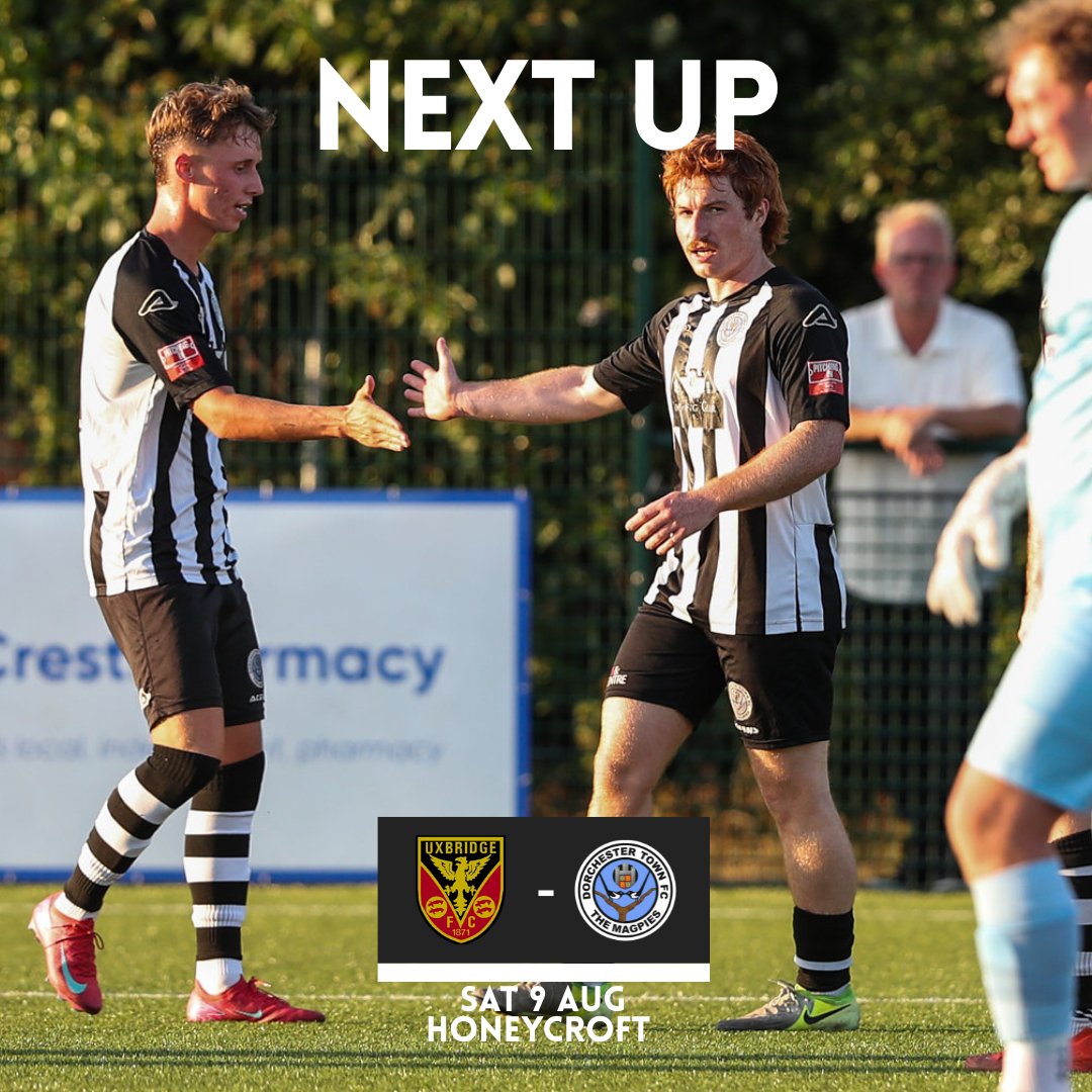 🔜 | 𝙉𝙀𝙓𝙏 𝙐𝙋

25/26 season loading...⌛️

Just 2⃣ more days until the opening game of the season! 🙌

🆚 <a href="/uxfc_redarmy/">Uxbridge Football Club</a> 
📅 Sat 9 Aug
⏰ 3pm
🏟 Honeycroft
🚍 app.fanbaseclub.com/Fan/Tickets/Se…

#WeAreDorch ⚫️⚪️