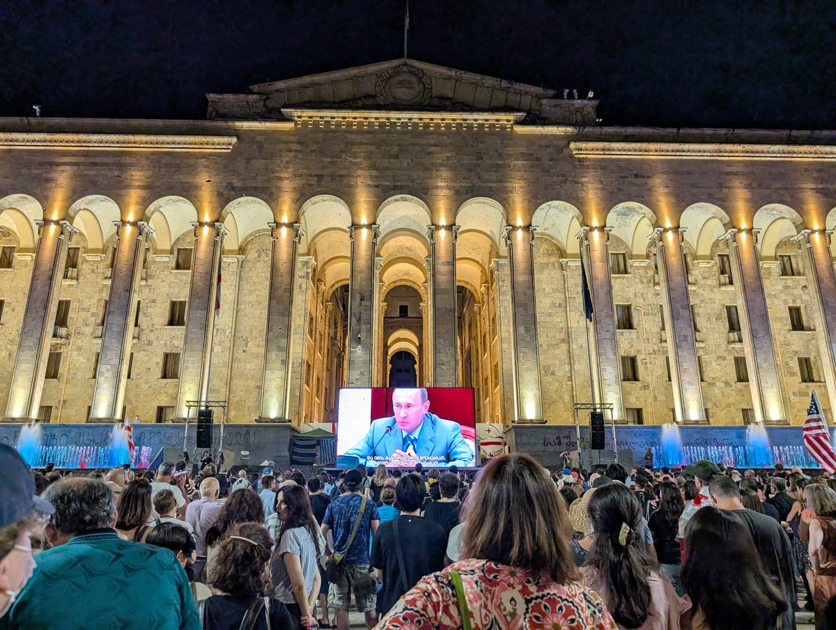 The eight Georgian opposition parties boycotting the local elections have produced a documentary on Russia’s 2008 invasion of Georgia.

Putin and Georgian Dream officials are loudly booed.

Day 253 of daily, nationwide protests against this regime.