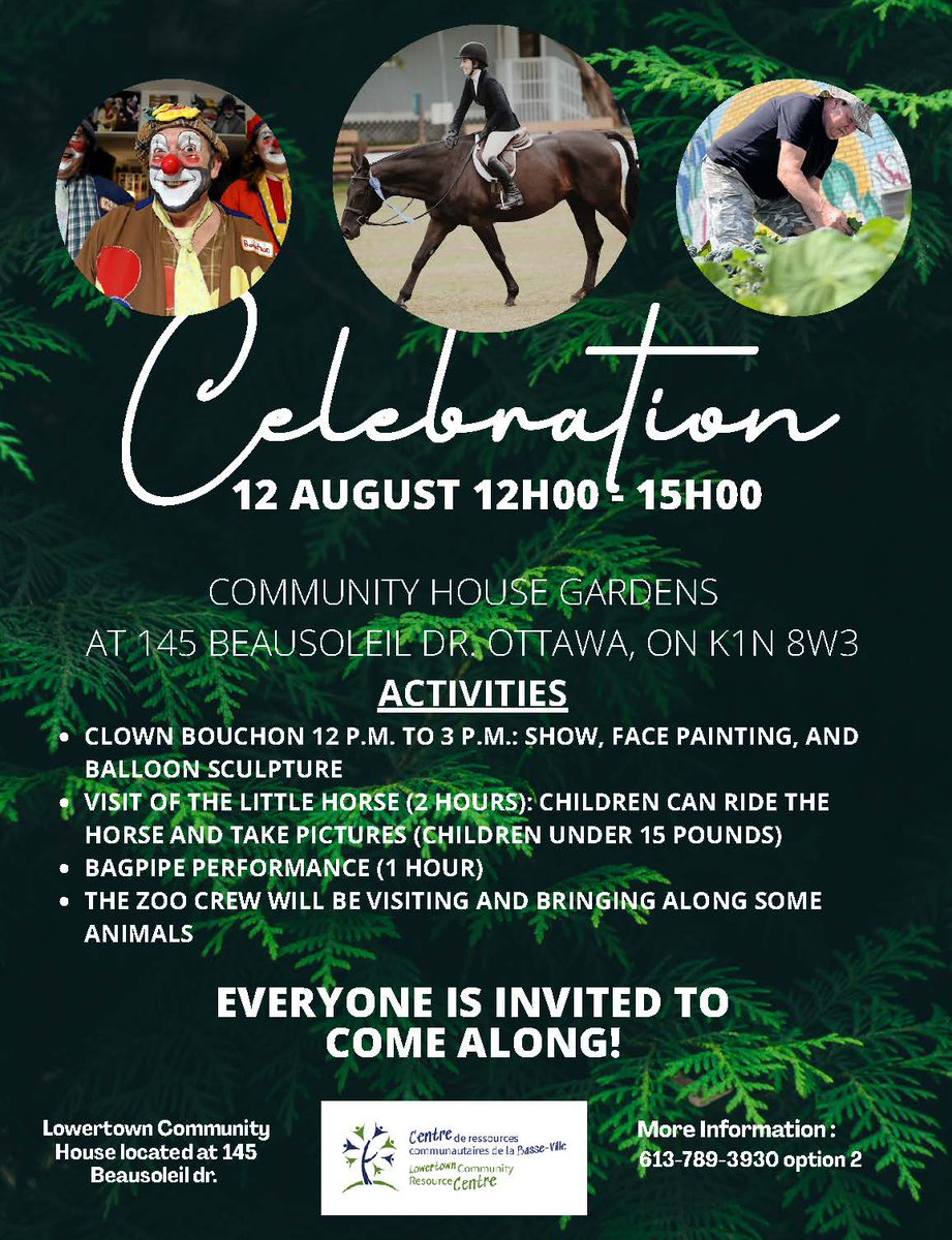 CRCBV - LCRC / Basse-Ville - Lowertown (@crcbv) on Twitter photo Next Tuesday at noon at our Community House - come say hi to the HORSE and admire the gardens ! / Mardi midi prochain, à notre maison communautaire, venez nous dire bonjour au CHEVAL et admirer les jardins !
<a href="/MyLowertown/">Lowertown / Basse-Ville Ottawa</a> <a href="/PlanteSteph613/">Stéphanie Plante 🇨🇦🇨🇭</a> <a href="/OCH_LCO/">OCH_LCO</a> Next Tuesday at noon at our Community House - come say hi to the HORSE and admire the gardens ! / Mardi midi prochain, à notre maison communautaire, venez nous dire bonjour au CHEVAL et admirer les jardins !
<a href="/MyLowertown/">Lowertown / Basse-Ville Ottawa</a> <a href="/PlanteSteph613/">Stéphanie Plante 🇨🇦🇨🇭</a> <a href="/OCH_LCO/">OCH_LCO</a>
