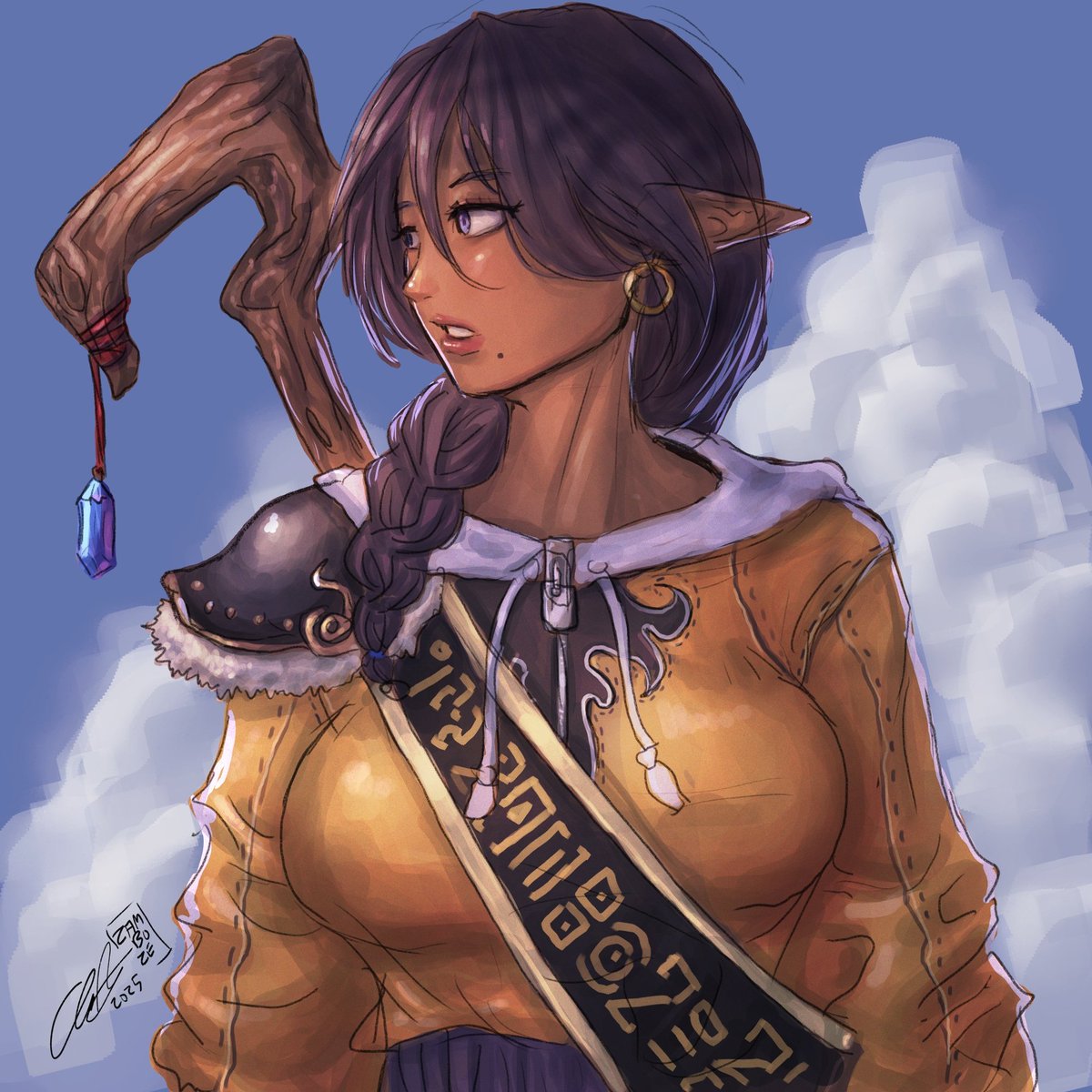 Elf Mage
#Elf #illustration #illust #fantasy #krita #painting #characterdesigns  #AnimeArt