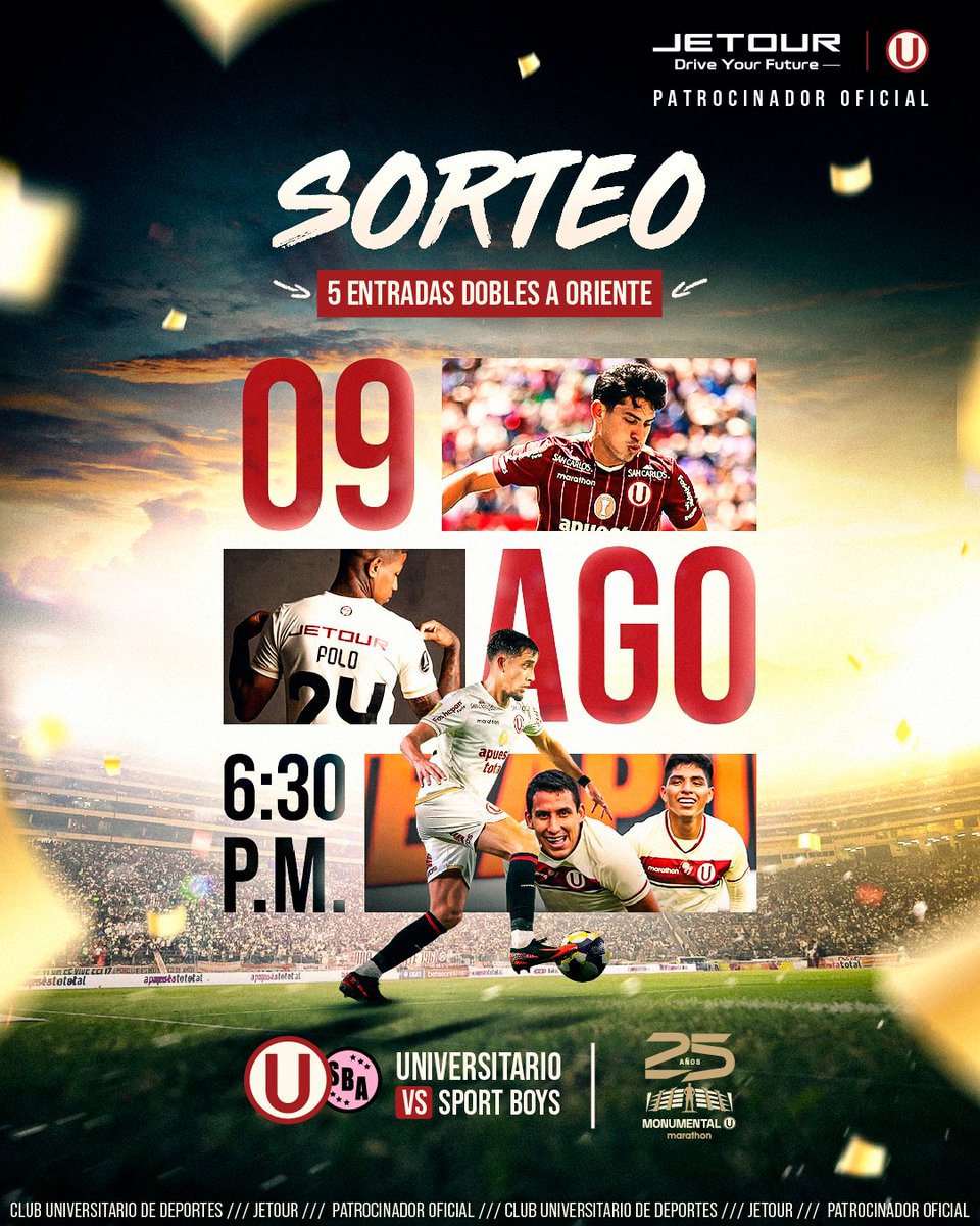 𝗘𝘀𝘁𝗮 𝗵𝗶𝗻𝗰𝗵𝗮𝗱𝗮 𝗾𝘂𝗲 𝘁𝗲 𝘀𝗶𝗴𝘂𝗲 𝗮 𝘁𝗼𝗱𝗼𝘀 𝗹𝗮𝗱𝗼𝘀...🎶🎶🎶​

Sigue estos pasos:​
1️⃣Sigue a <a href="/JetourPeru/">Jetour Perú</a> 
2️⃣Comenta quién abre el marcador el día sábado.​
3️⃣Etiqueta con quién irás.​

#YDaleU #YDaleJetoUr #LaGrandezaNosUne #LaGarraDelÚnicoGrande