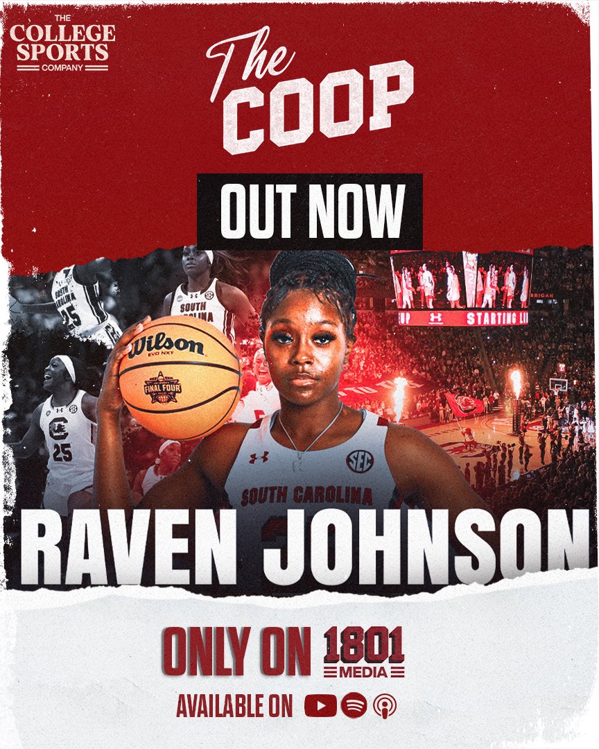 🚨NEW EPISODE OF THE COOP IS LIVE🚨

Gamecock women's basketball legend Raven Johnson joins Olivia Thompson on the now available new episode of the coop🔥

You do NOT want to miss this !!

Only on 1801 media ✅

Full Episode Out Now on All Platforms 👇 

linktr.ee/1801media
