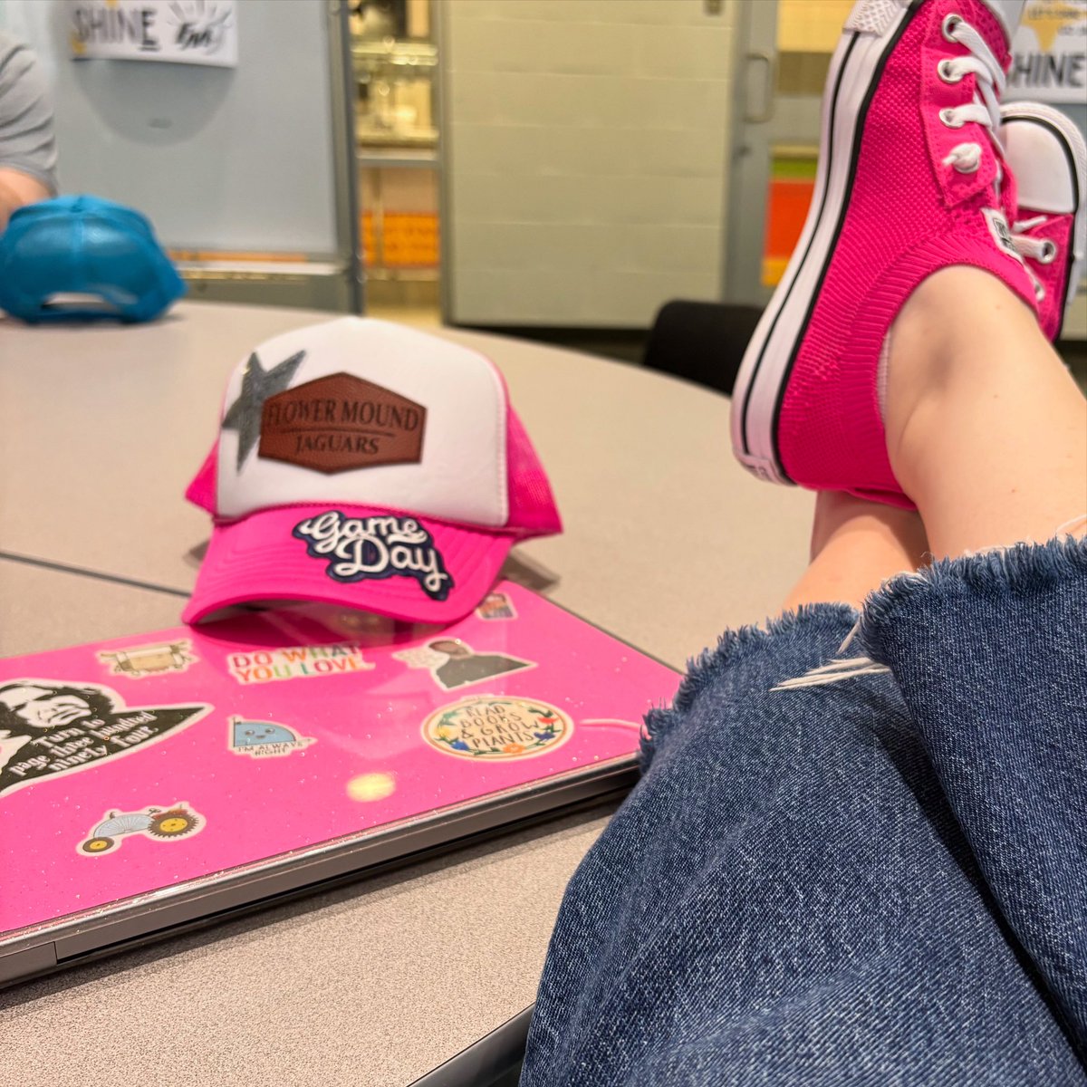 Ready for Game Day with my new hat! #pinkonpoint #shineatFM9 #GoJags #OneLISD