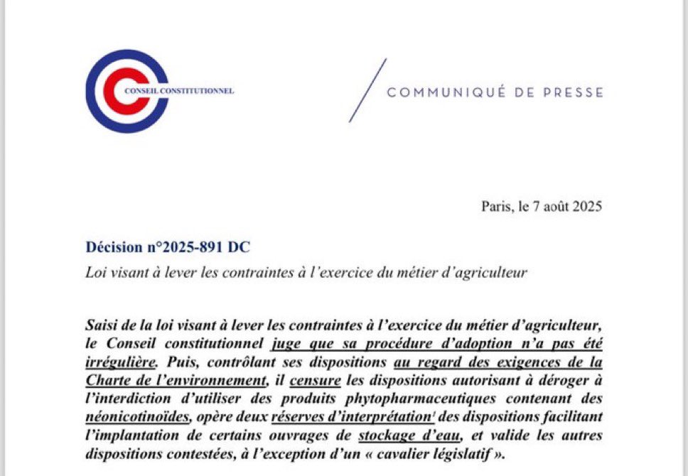 Dominique Potier (@potierdominique) on Twitter photo #LoiDuplomb la sanction du <a href="/Conseil_constit/">Conseil constit</a> est au fond celle de l’incapacité du <a href="/gouvernementFR/">Gouvernement</a> à concilier économie et écologie. Elle est celle d’une brutalité qui a méprisé la science & la démocratie. Nous devrons retrouver le chemin du dialogue.
<a href="/socialistesAN/">Députés Socialistes et apparentés</a> <a href="/AssembleeNat/">Assemblée nationale</a> #LoiDuplomb la sanction du <a href="/Conseil_constit/">Conseil constit</a> est au fond celle de l’incapacité du <a href="/gouvernementFR/">Gouvernement</a> à concilier économie et écologie. Elle est celle d’une brutalité qui a méprisé la science & la démocratie. Nous devrons retrouver le chemin du dialogue.
<a href="/socialistesAN/">Députés Socialistes et apparentés</a> <a href="/AssembleeNat/">Assemblée nationale</a>