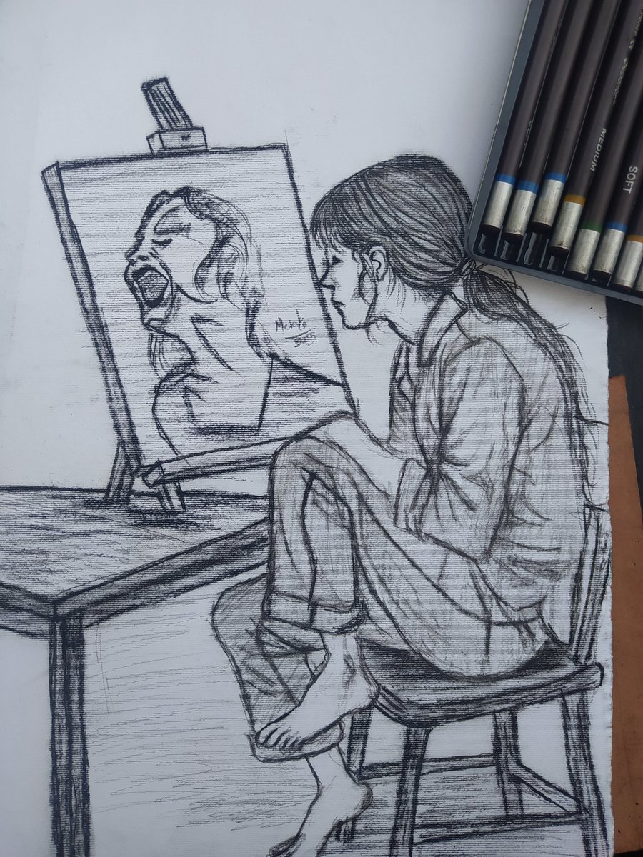 The reflection of my feelings in my painting... "What hides behind the calm."  
If you see my new painting, please donate to support me and leave a dot

chuffed.org/project/140616