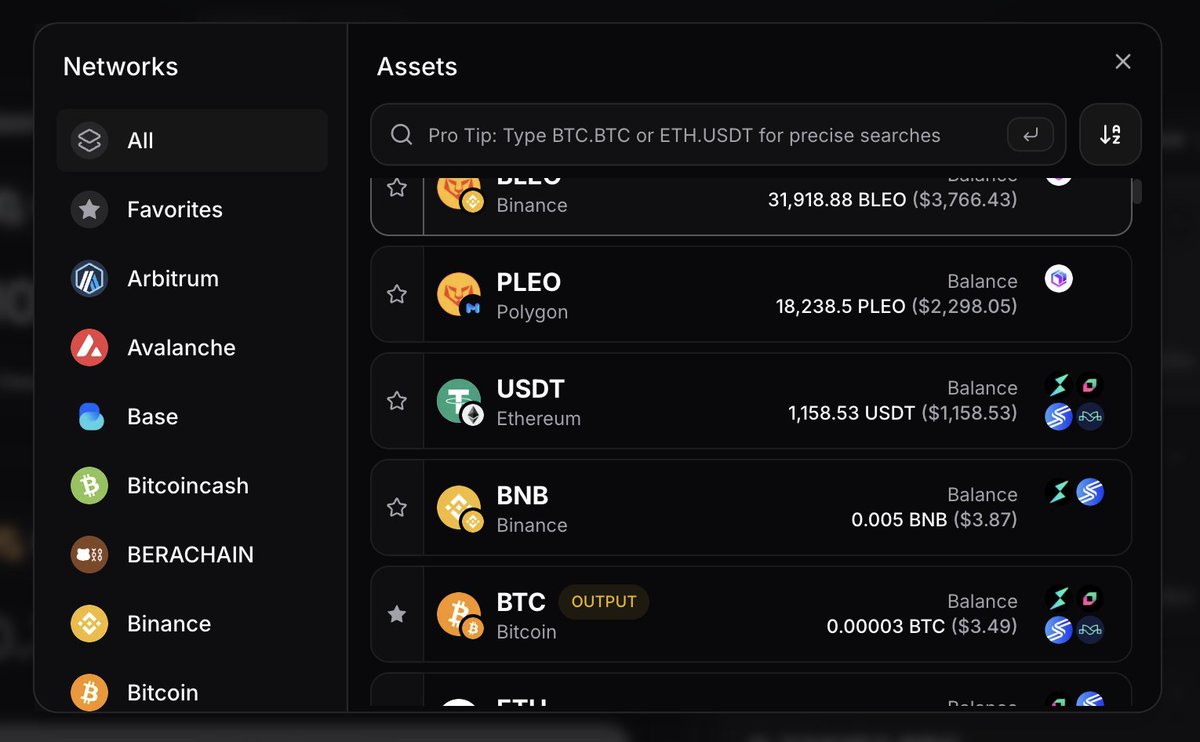 New update dropping soon

Now you can see which assets are supported on which protocols on leodex.io's token selector

Targeting a massive UX overhaul in many ways, this is one. We get a lot of inbound questions about which assets are supported on which protocols