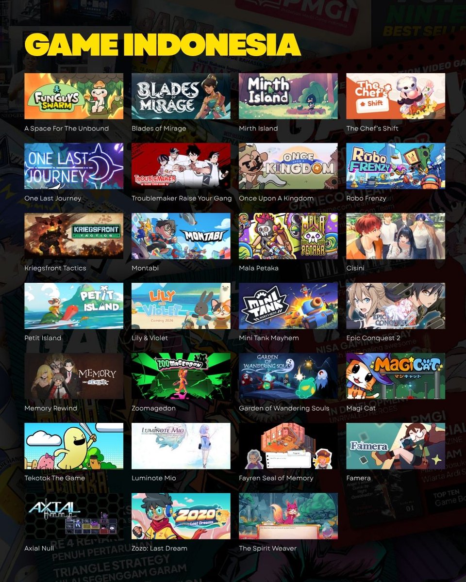 gamewave_id's tweet photo. "Wondering what game is featured in the HARGAI 2025 art? Go check it out support local devs and celebrate Indonesian gaming!"

#harigameindonesia #hargai2025 #gameindonesia #hargai #indonesiagamexpo #igx #gamewave https://t.co/Cg7m1hNrlq