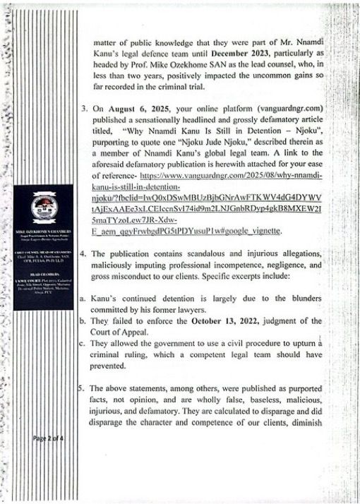 EmekaGift100's tweet photo. BREAKING
Chief Barrister Mike Ozekhome (SAN) and Barrister Ifeanyi Ejiofor have sued Vanguard News for publishing a FAKE and defamatory article against them. https://t.co/KuVPdvwJnv