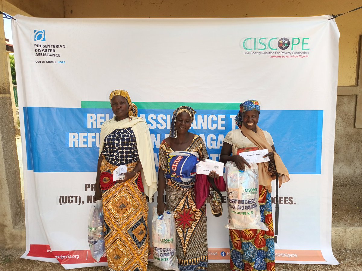 CISCOPE reached Refugees who have lost their livelihoods, been traumatized by insurgents and displaced from their country Cameroun, with relief assistance in Madagli LGA, Adamawa State, Nigeria. They received cash and Non-food items.
This initiative is supported by <a href="/PDACares/">PDA</a>
