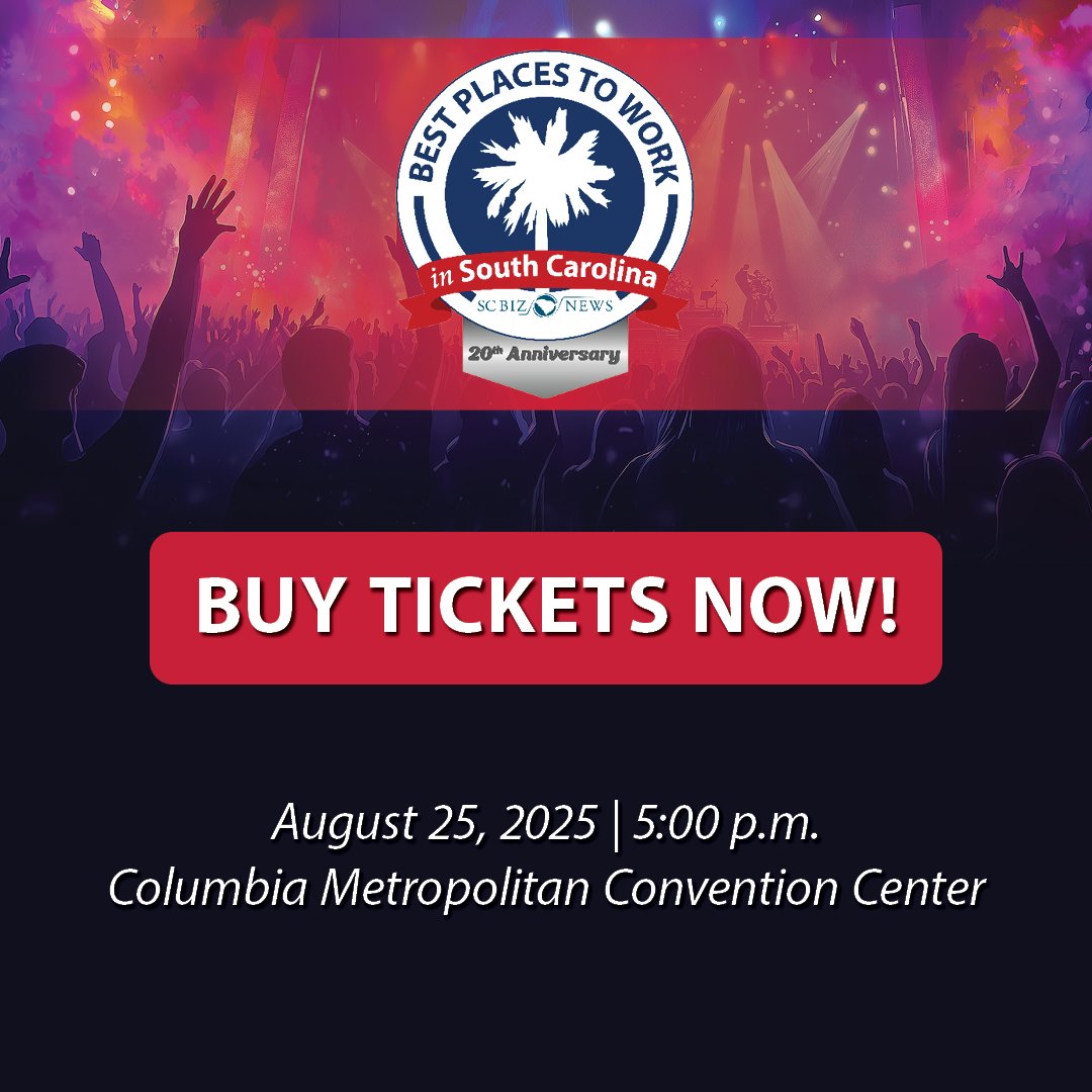 🎉 You're invited! It's time to celebrate the best companies in South Carolina! Tickets are available now: bit.ly/4ms1eBF

Join us at the awards celebration where we will celebrate and reveal the rankings of these outstanding companies!