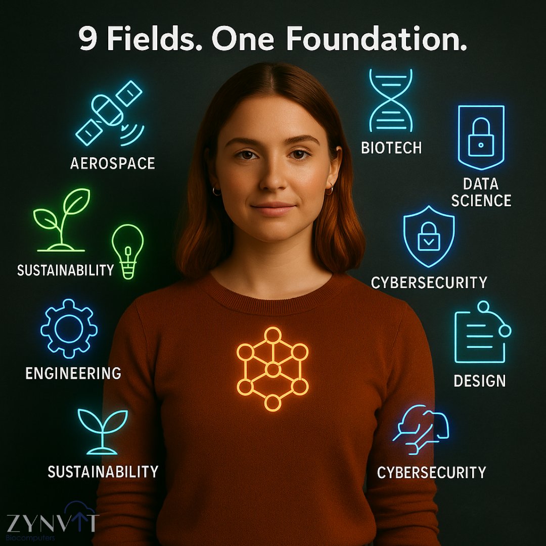 zynvitcorp's tweet image. Whether you want to work in health, energy, space, law, or design —
ZYNVIT gives you the NBIC foundation that powers them all.
The future is interdisciplinary.
#zynvit #ai #futureindustries #nbicpower #careershift
