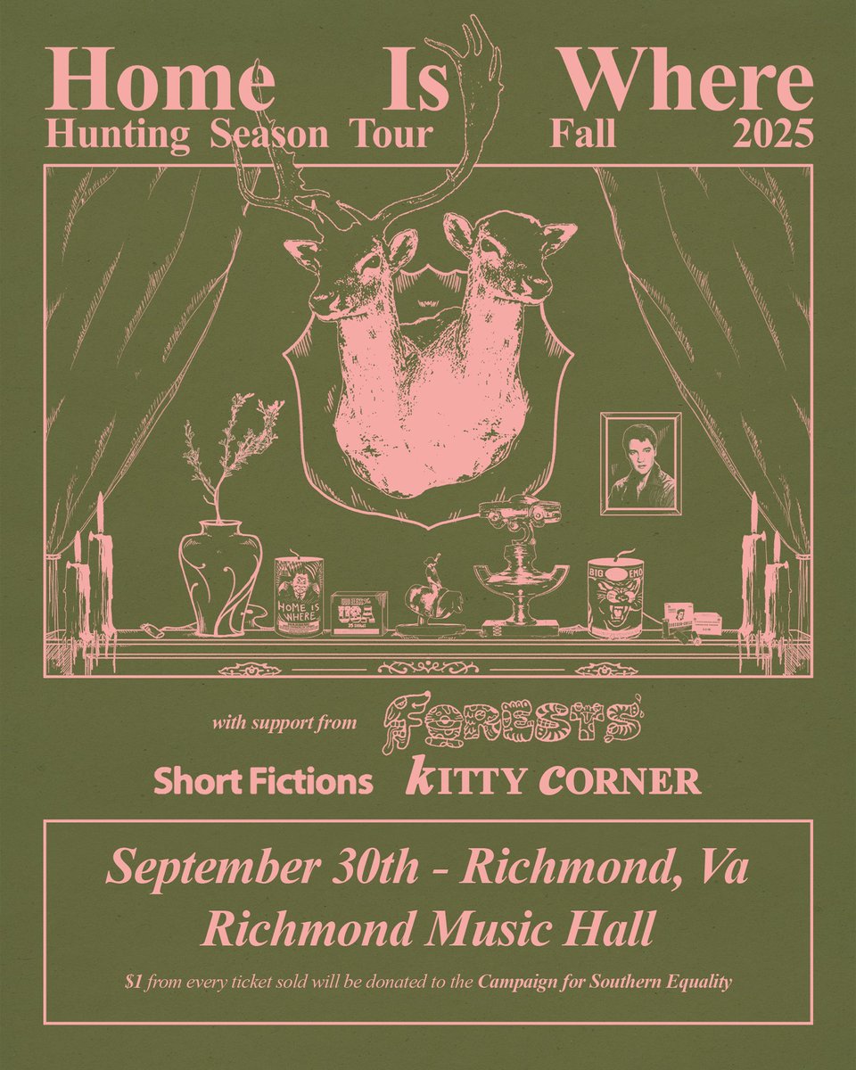 Support added! Don't miss Home is Where live at Richmond Music Hall September 30th with support from Forests, Short Fictions, and Kitty Corner! Get your tickets now 🎟️