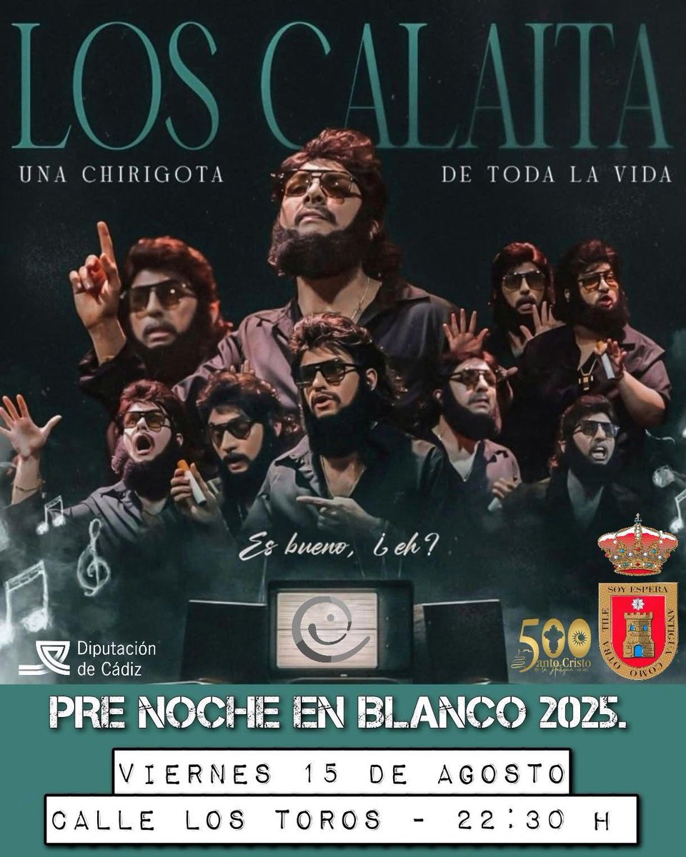 Viernes 15/08 ~ 𝐄𝐬𝐩𝐞𝐫𝐚 🎭

📍 Espera (Cádiz)
⏰ 22:30 horas 

#𝕃𝕠𝕤ℂ𝕒𝕝𝕒í𝕥𝕒 #𝔼𝕤𝕡𝕖𝕣𝕒 #ℂá𝕕𝕚𝕫