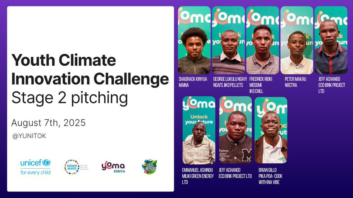 Pitch Day, for the Youth Climate Innovation Challenge. Well done teams. Looking forward to the incubation stage 
<a href="/YunitokKenya/">Yunitok Kenya</a> <a href="/yomaworld/">Yoma</a> <a href="/STEMImpactKenya/">STEM Impact Center Kenya</a> <a href="/KENIAupdates/">Kenya National Innovation Agency (KeNIA)</a> <a href="/SDY_Ke/">State Dept for Youth Affairs & Creative Economy</a>