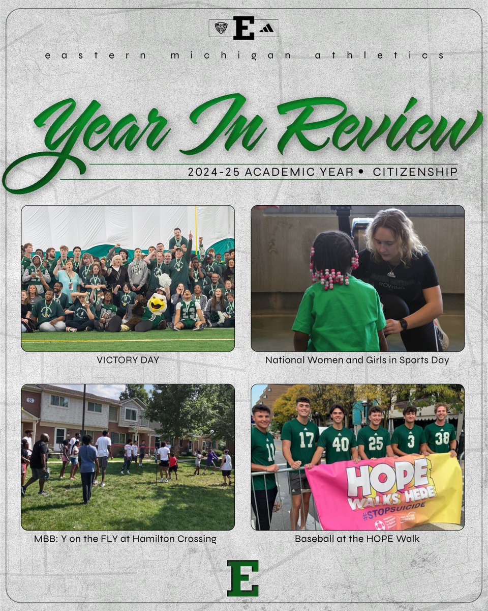 10,000+ hours of impact 💚🦅

From Victory Day to NGWSD, EMU student-athletes gave back in a big way, connecting with the community through events, drives, and service all year long!

More 🔗: tinyurl.com/2xn9fkdn

🦅 | #EMUEagles