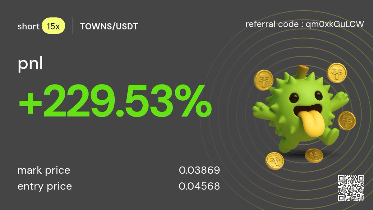 MBotff07's tweet photo. @durianwin @townsapp $TOWNS gave the pump, Durian gave the vibe #towns #trading #crypto https://t.co/CkoxCOcDRa