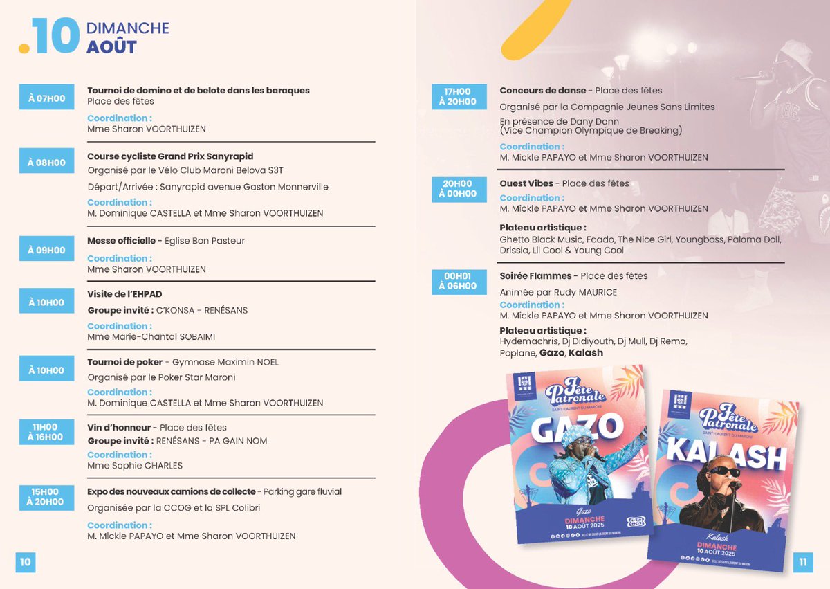 🎉 #louestenfete : La CCOG au rendez-vous de la fête patronale de Saint-Laurent !
🚢 La Résolue au Port de l’Ouest
🏃‍♂️ Mini-marathon et sensibilisation déchets samedi
🚛 Expo inédite de nos camions floqués 100 % local (dimanche, 15h-20h, berges de la Charbonnière)
#OuestGuyane