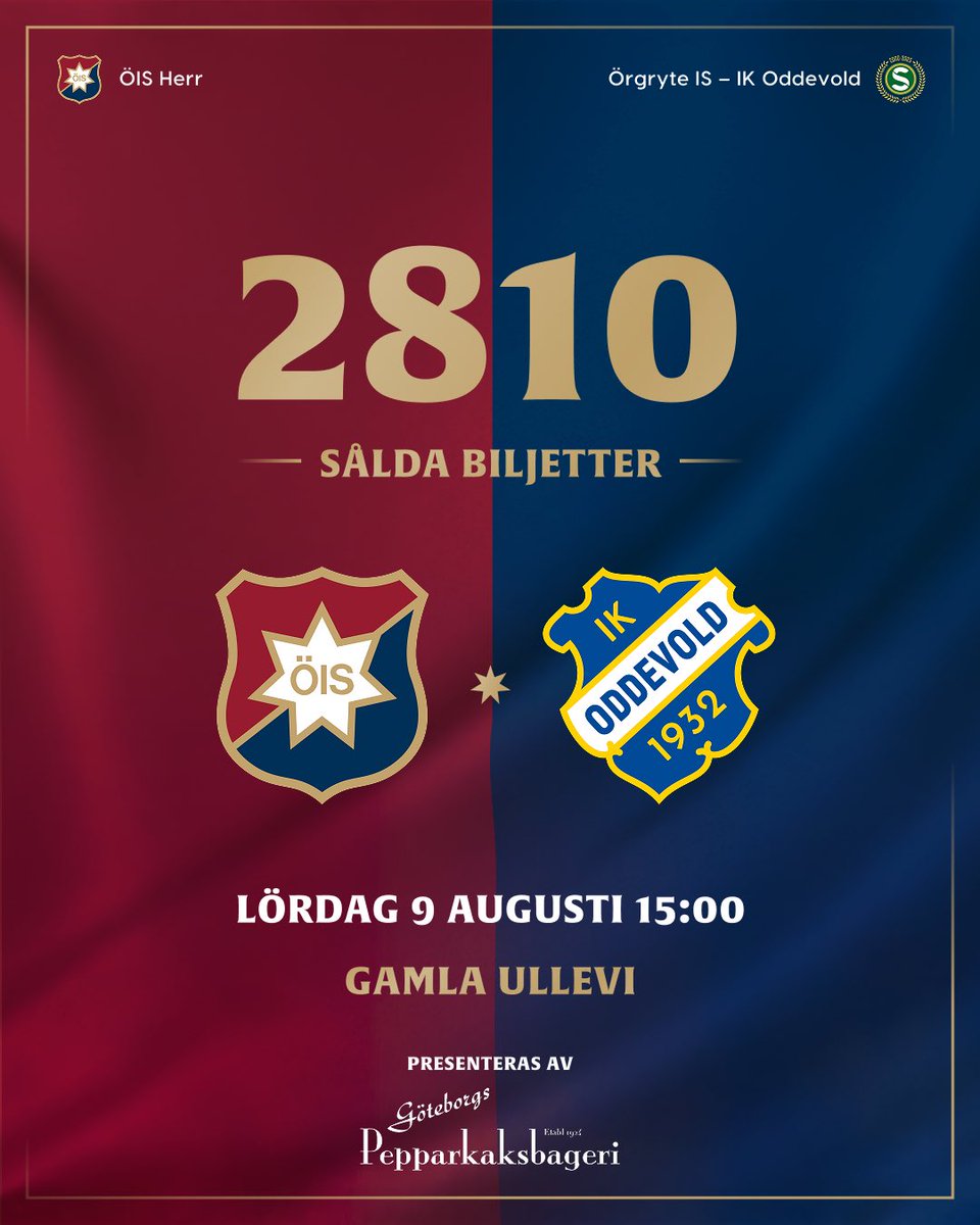 📈 | Det tickar uppåt och prognosen pekar på en riktigt fin publiksiffra!

Fri entré t.o.m. 18 år med koden sommarlov under alternativet Sommarlov med ÖIS ☀️

Säkra plats nu! ❤️💙

🎟️ oisfotboll.ebiljett.nu