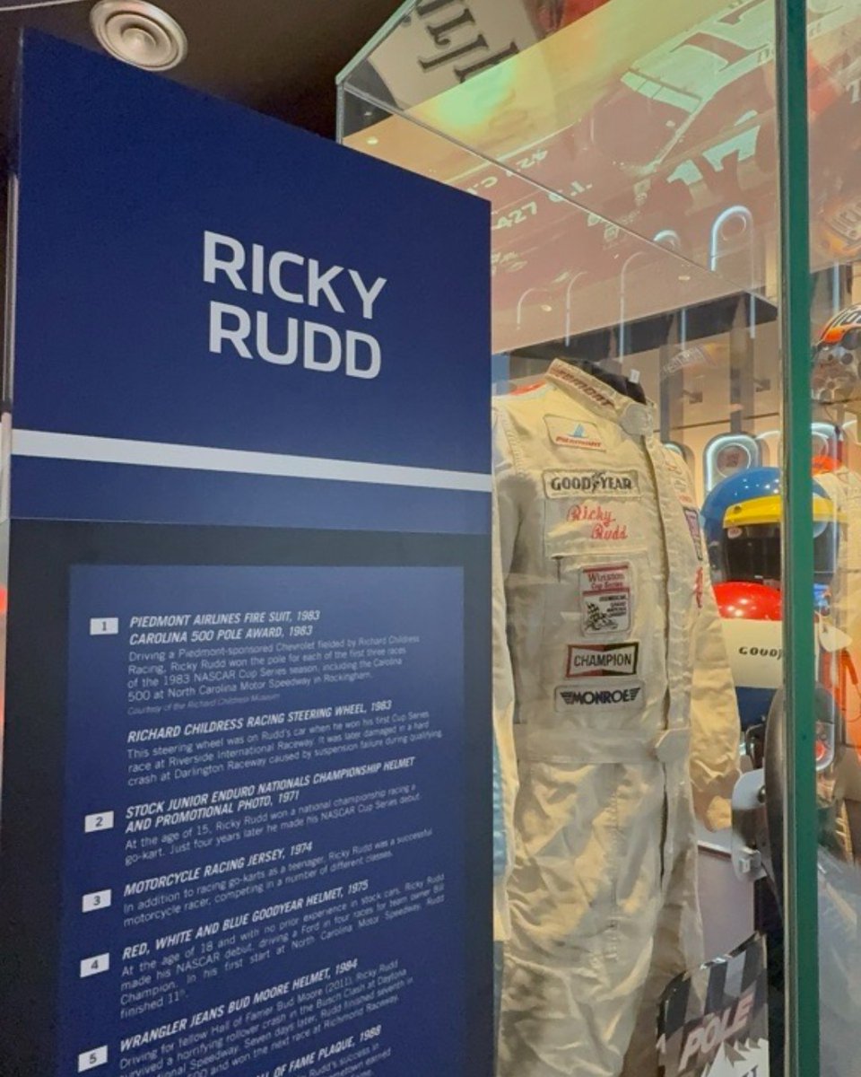 Many hats. Seven helmets. One legendary career.

Hall of Famer Ricky Rudd’s Hall of Honor exhibit showcases the helmets from across his 788 consecutive starts and decades as a driver and team owner. Get your tickets to see the full display here: bit.ly/4lNZhiN