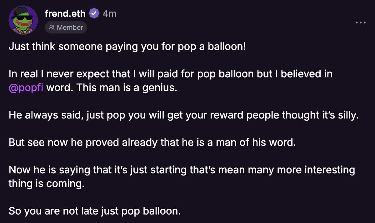 770k+ tx on <a href="/solana/">Solana</a>

paid $80k+

for the culture

$pop ping culture