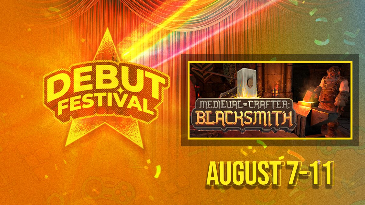 CompactCore's tweet image. Medieval Crafter: Blacksmith is live at the Debut Festival with its demo starting tonight! 🛠️🔥
Huge thanks to the @gamedev_ist team for organizing this amazing event! ❤️
👉 store.steampowered.com/app/2331280/Me…
#game #IndieGameDev #Steam #medieval #blacksmith #Festival