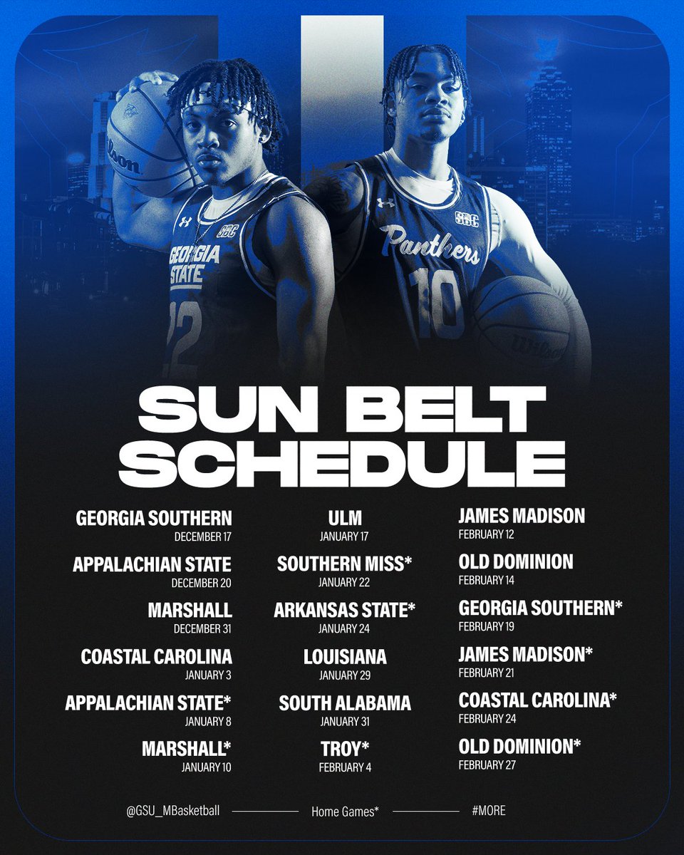 GSU Men's Basketball (@gsu_mbasketball) on Twitter photo See you soon <a href="/SunBelt/">Sun Belt</a>  😎
🔖: bit.ly/4lb4LmR
#LightItBlue | #MORE See you soon <a href="/SunBelt/">Sun Belt</a>  😎
🔖: bit.ly/4lb4LmR
#LightItBlue | #MORE