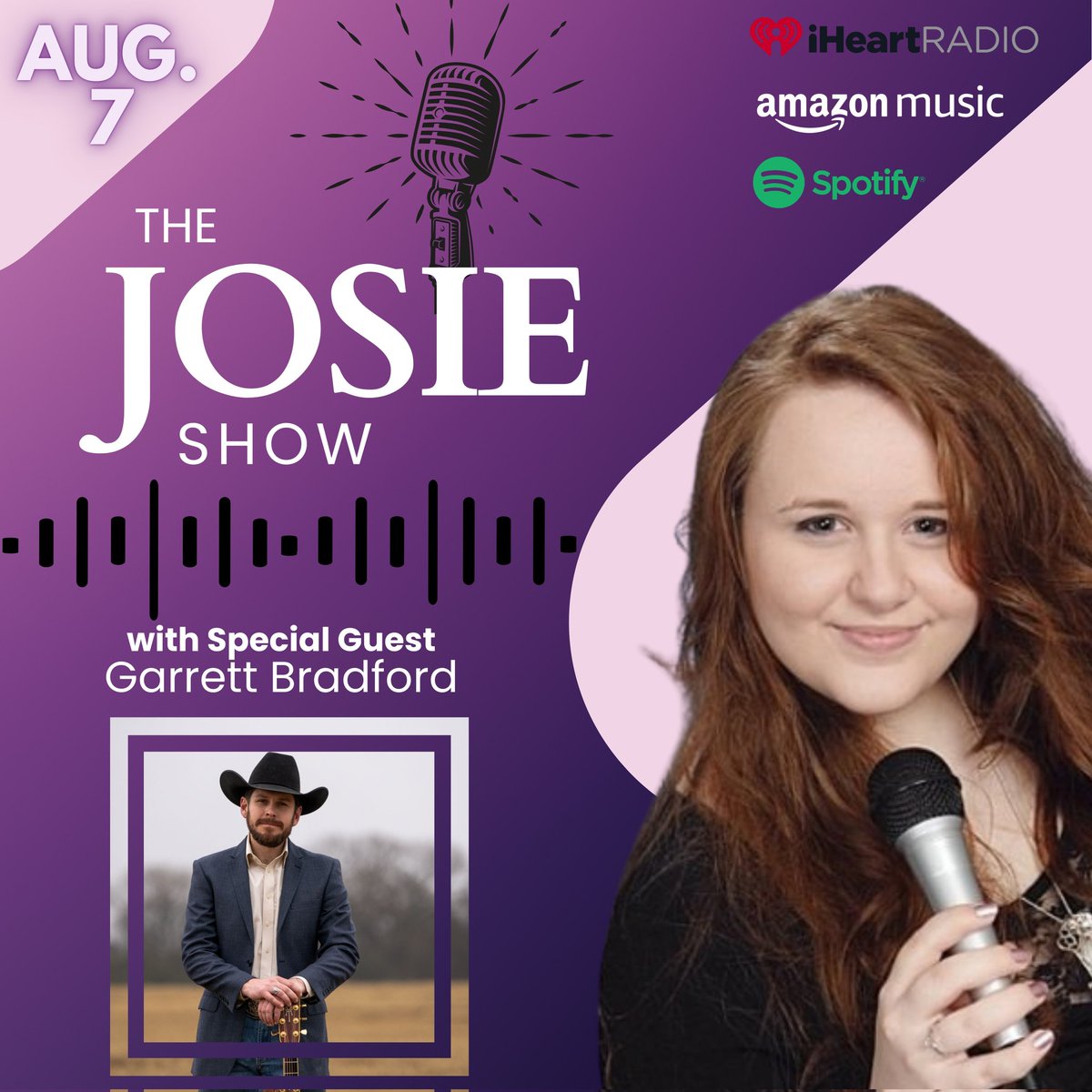 Available now on iHeartRadio, Spotify, Amazon Music, and JosieShow.com! Check out the latest "The Josie Show" with Garrett Bradford!